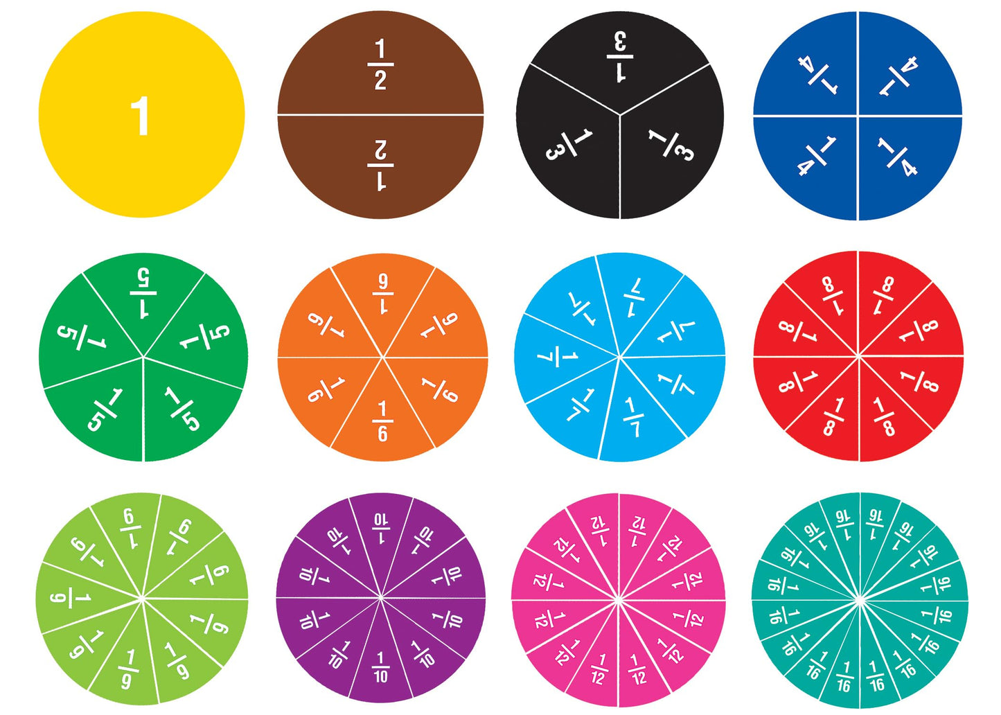 Teacher Created Resources Fraction Circles Magnetic Accents (77244)