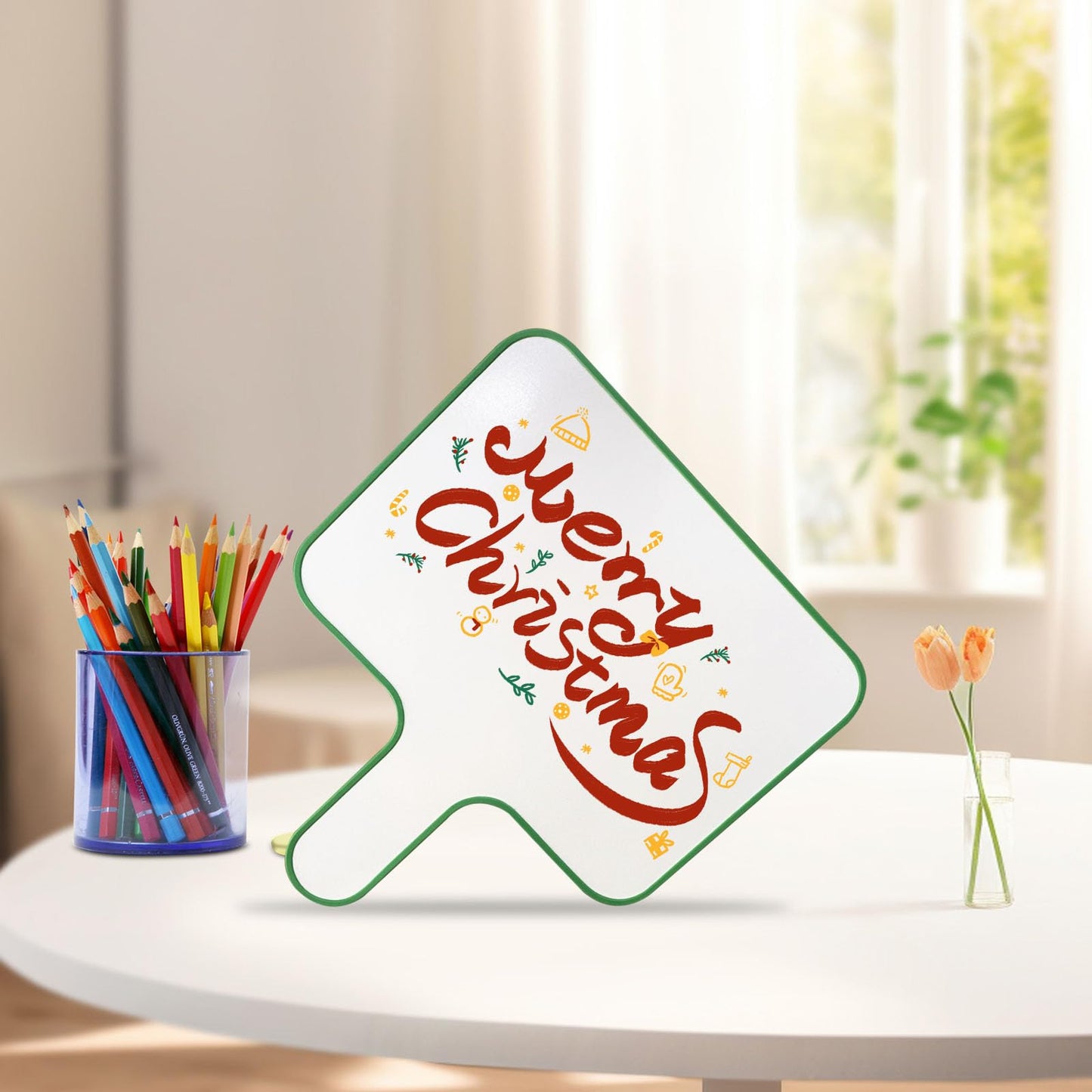 6 Pack Dry Erase Answer Paddles 10''x 8'' - Double Sided Handheld Mini Whiteboards with 6 Colorful Erasers Voting Auction Boards Small Writing Board for Office Classroom Teacher Supplies and Games
