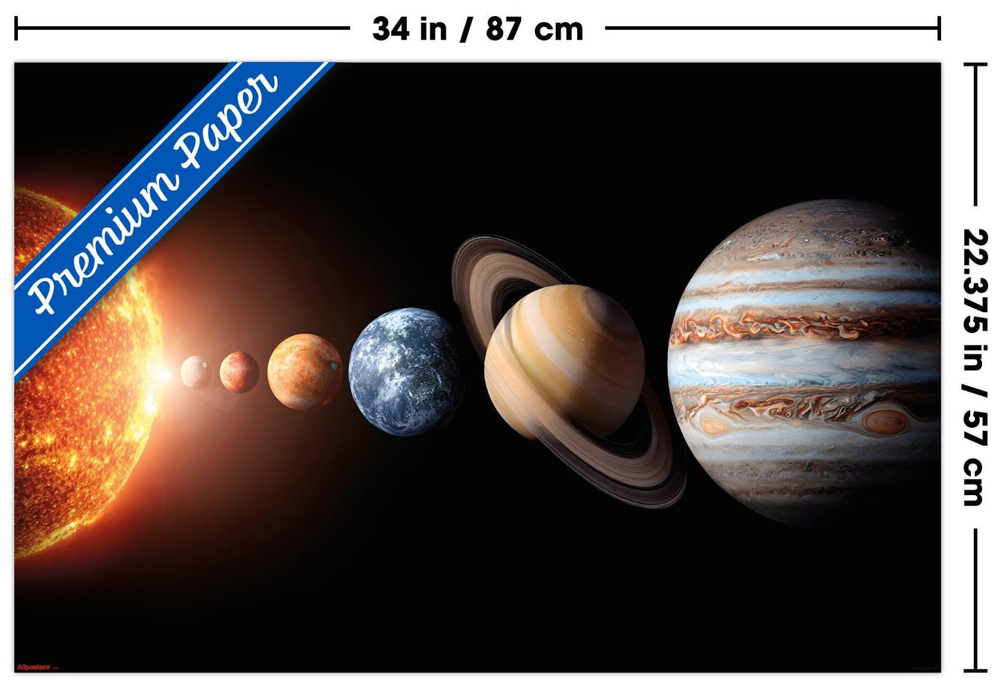 Science - Solar System Planets 26 Wall Poster, 34L" x 22.4W", Premium Unframed Version