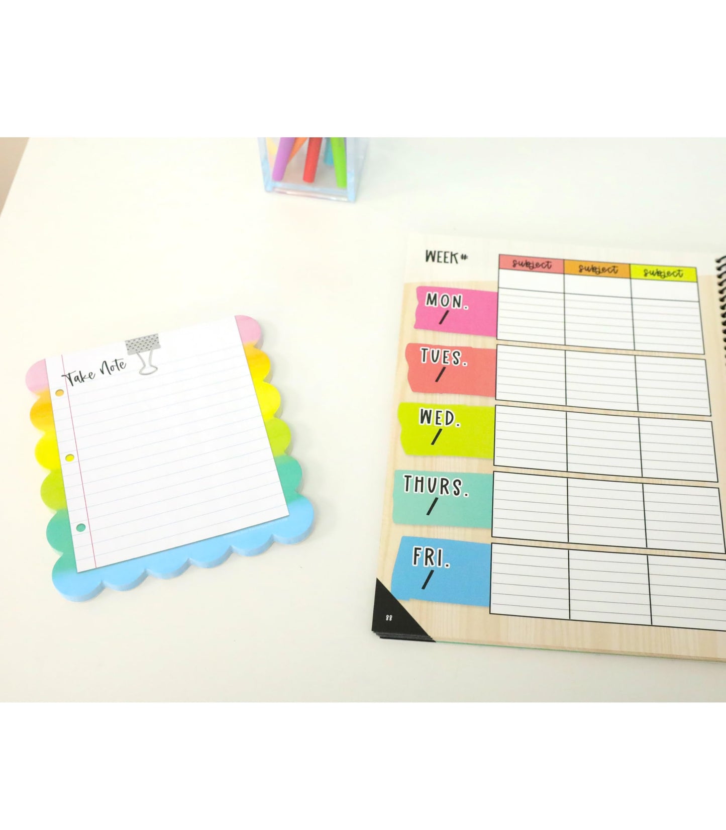 Carson Dellosa Creatively Inspired Notepad 3-Pack, Rainbow Note Pads for Goals, To Do List, Checklist, Notes, and Classroom Organization Stationary, Desk Accessories and Office Supplies