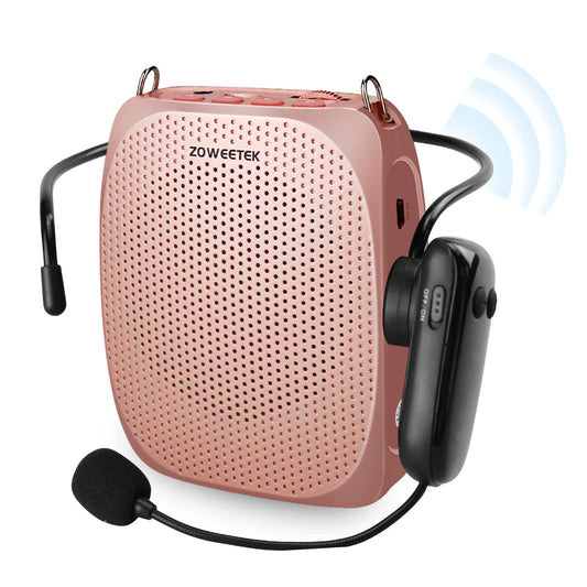 ZOWEETEK Wireless Voice Amplifier for Teachers with 2 Microphone, Original Voice Amplifier Wireless Microphone, Portable Speaker megaphone for Classroom, Training, Meeting, Instructors, Coaches, Games