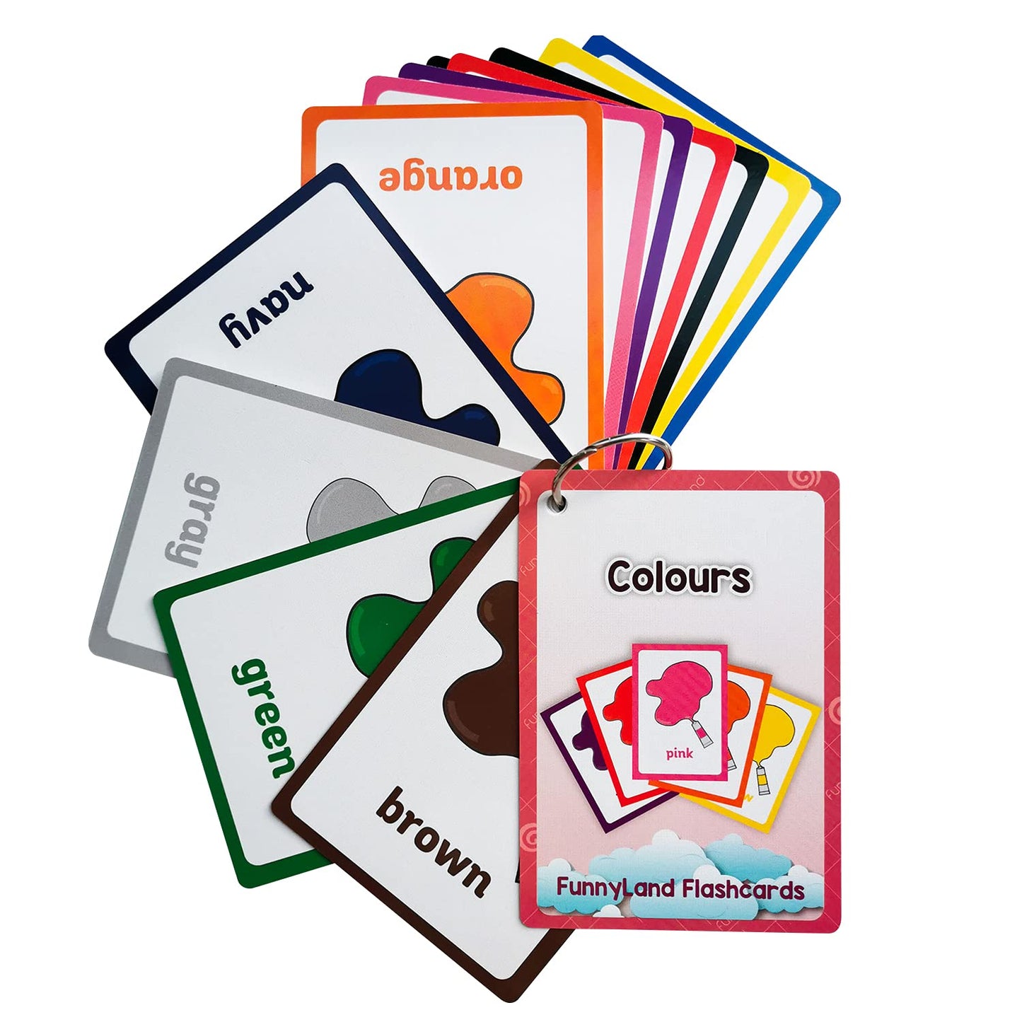 Lilias Colors/Shapes/Body Parts Flash Cards - English Words Learning Pocket Cards for Toddlers, Kindergarten Preschool, 3 Themes Set