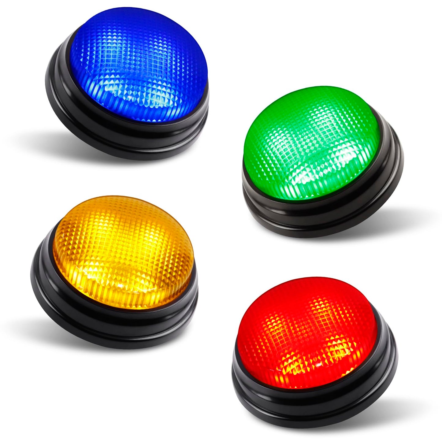 AndiluluBear Buzzers for Trivia Games, Family Feud Buzzers for Adults, Game Buzzers with Lights and Sound, Answer Buzzers for Classroom, Perfect for Family Game and Trivia Nights