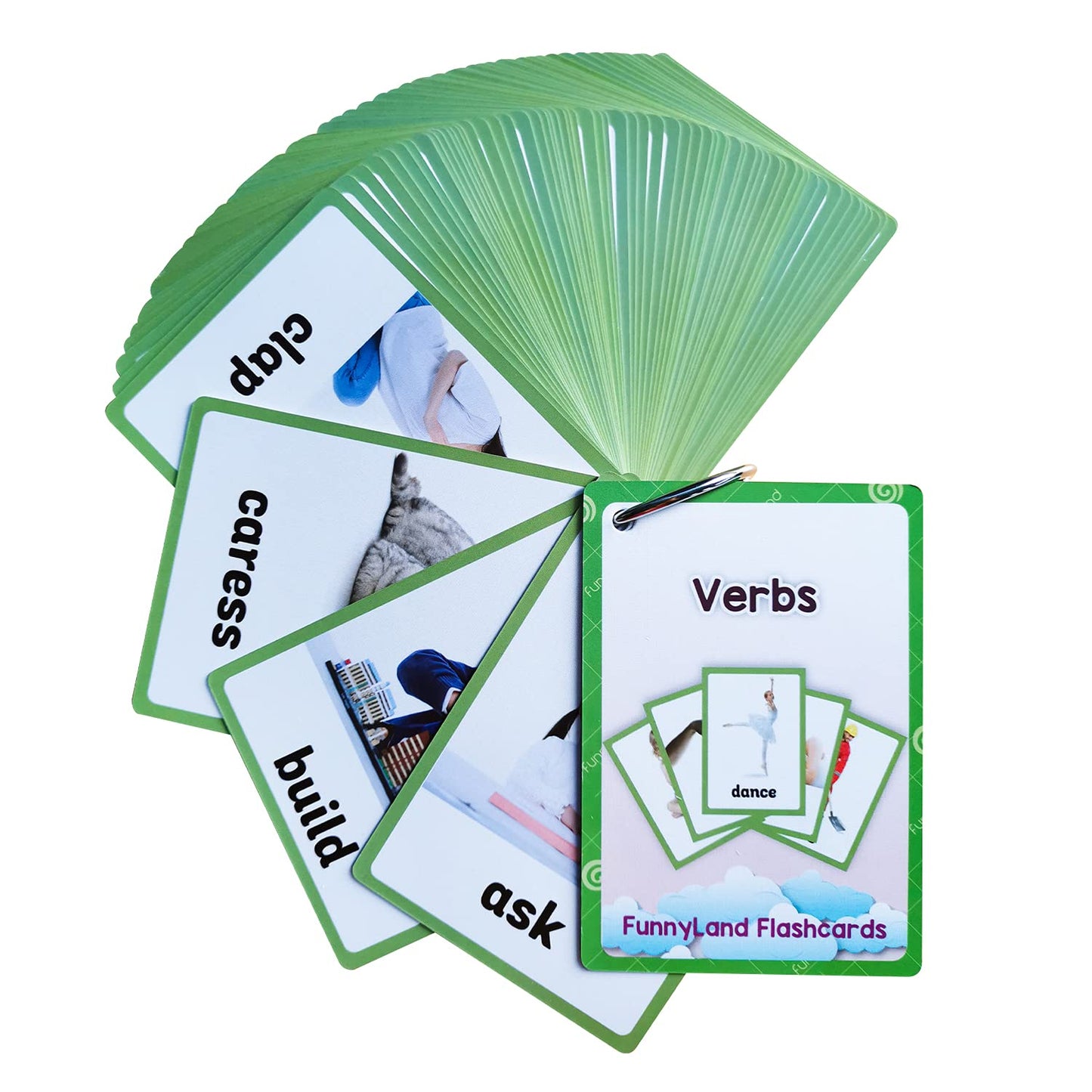 Lilias Verbs/Adjectives/Prepositions Flash Cards, English Words Pocket Card for Toddlers, Learning Toys, Supplies for Kindergarten Preschool, 3 Themes Set