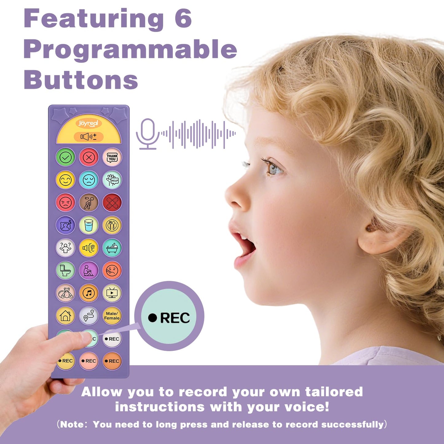 AAC Device for Autism, Joyreal Non Verbal Communication Tools for Speech Therapy & Stroke Rehab. Autism Talking Aids with 6 Programmable Buttons & Adjustable Volume, Autism Toys for Kids and Adults