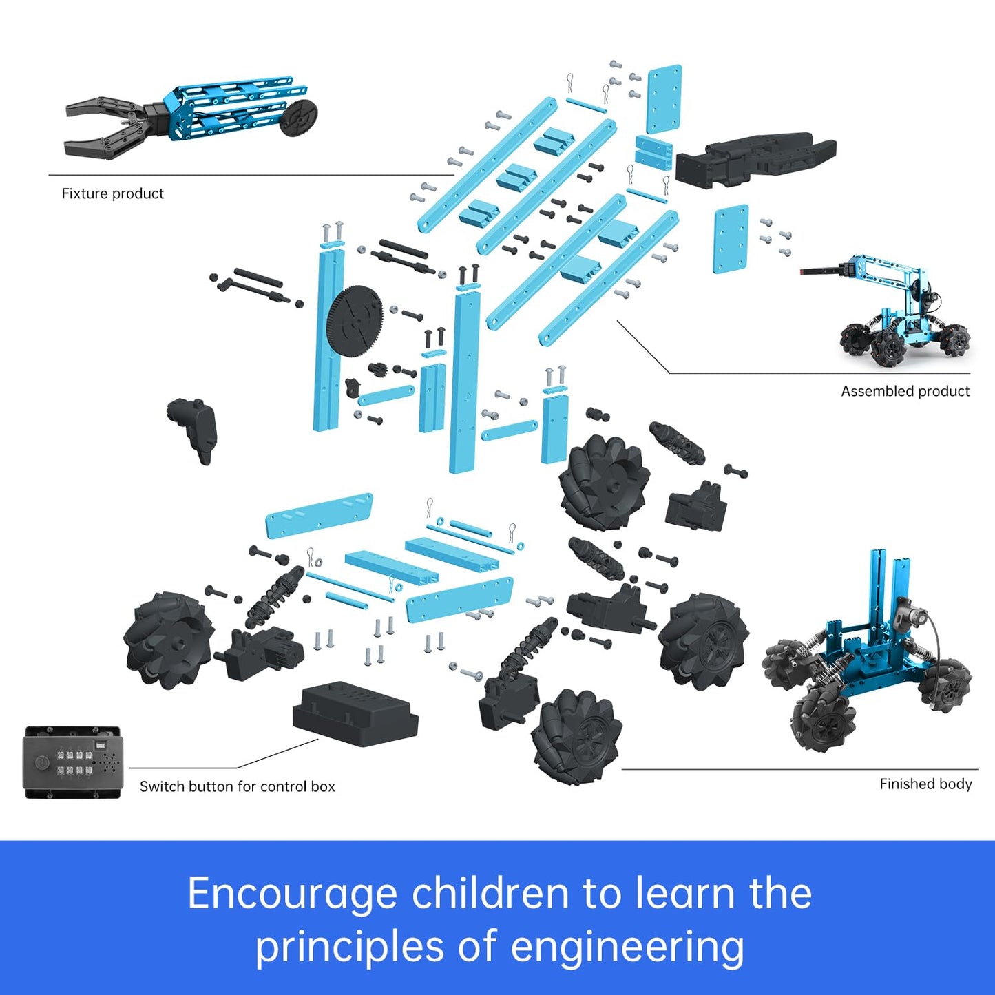 VANLINNY Robot Arm,STEM Project for Boys Age 8-12,Robotic Kit for Aged 12-16,Educational Science Kits for Kids,Building Experiment Robotics Set Project Gifts for 8 9 10 11 12 Years Old Teens.
