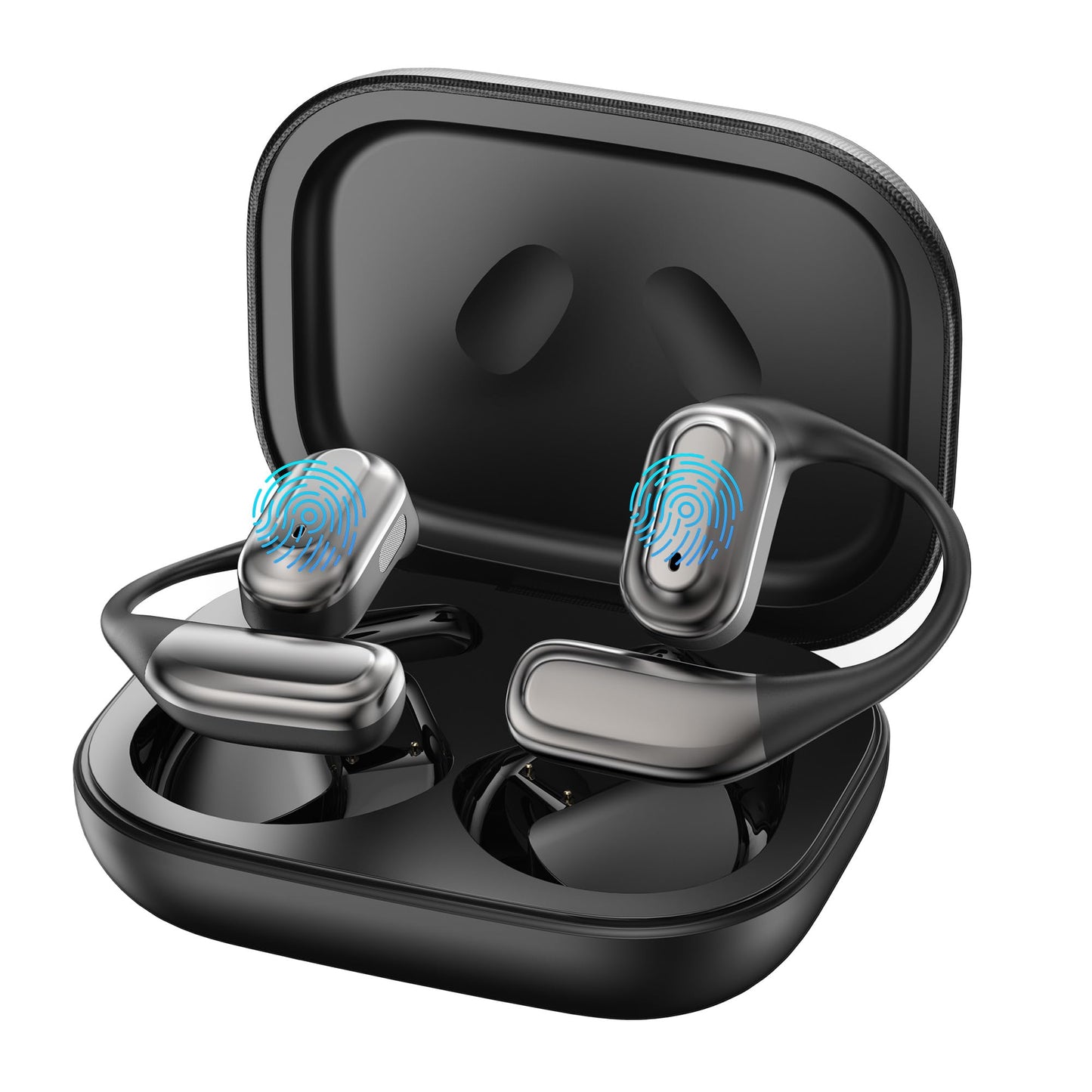 TEEPOCH AI Language Translator Earbuds,OWS Real-Time 4-in-1 Translation Earbuds 144 Languages & Accents, Bluetooth 5.4 Translation Device for Travel/Business/Learning (Grey+Black)