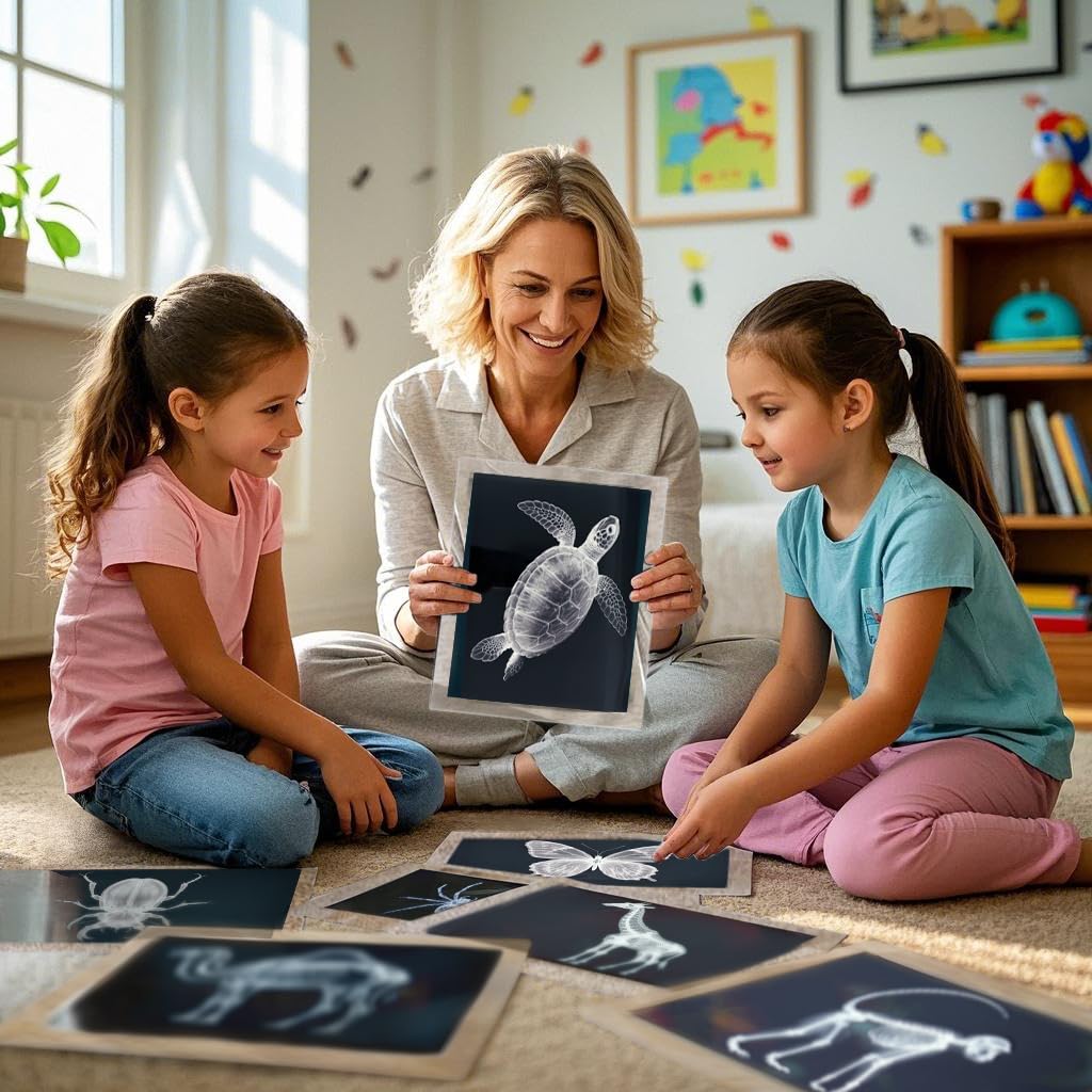 BAOGETONGLER Animal X-ray Educational Set 15 Pieces for Light Table Science Learning