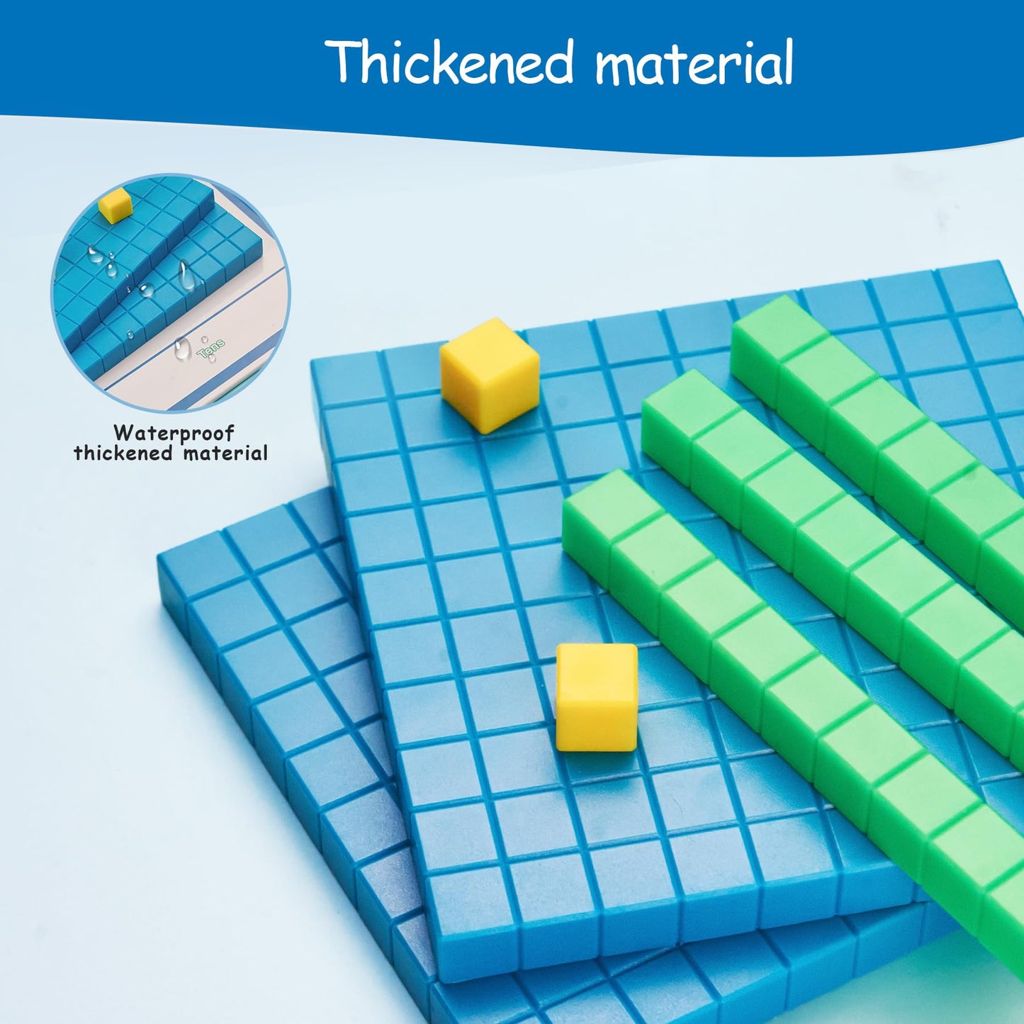stochastic box Base Ten Blocks Plastic 143 pcs Math Manipulatives Kindergarten Counting Cubes for Kids Math,Place Value Blocks for Early Counting Math Toy for 1st Grade