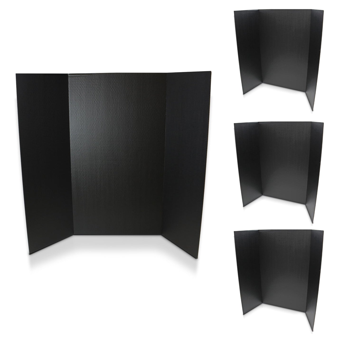 Flipside Products 36” x 48” Project Boards for Presentations, Science Fair, School Projects, Event Displays and Trifold Picture Board, Proudly Made in USA - Black - 4 Pack