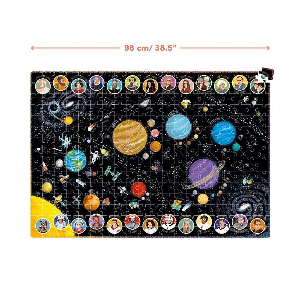 Banana Panda Solar System Puzzle - Suuuper Size 300-Piece Floor Puzzle with Large Educational Poster with Planet, Space and Science Facts - Early STEM Learning Activity - for Kids Ages 7 Years and up