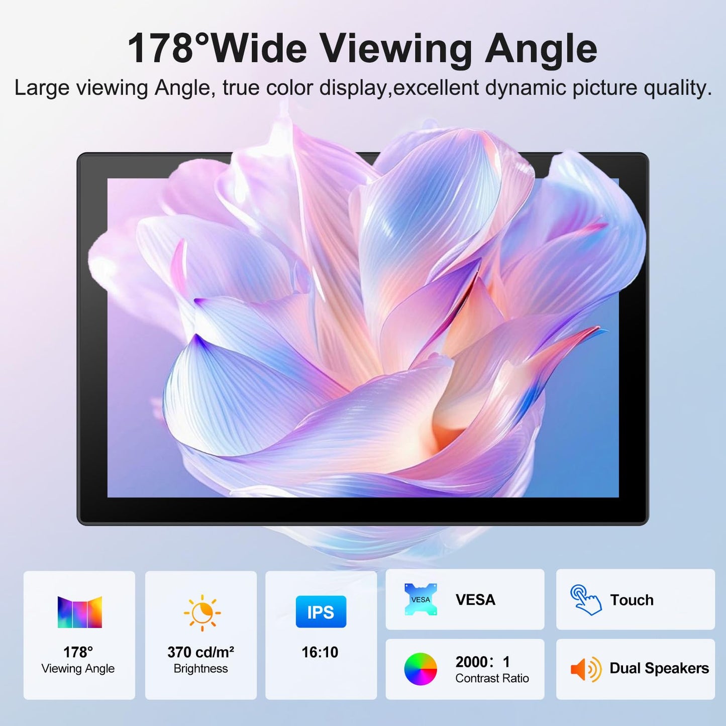 MAGEX 10.1 Inch Touch Screen Monitor with Case - pi screen IPS FHD 1920x1200, 10-Point, pi display with HDMI Dual-Speaker, pi touchscreen for Pi 5/4/3/2/Zero/Win11/10/8/7/VESA, Fan, Stand, Driver-Free