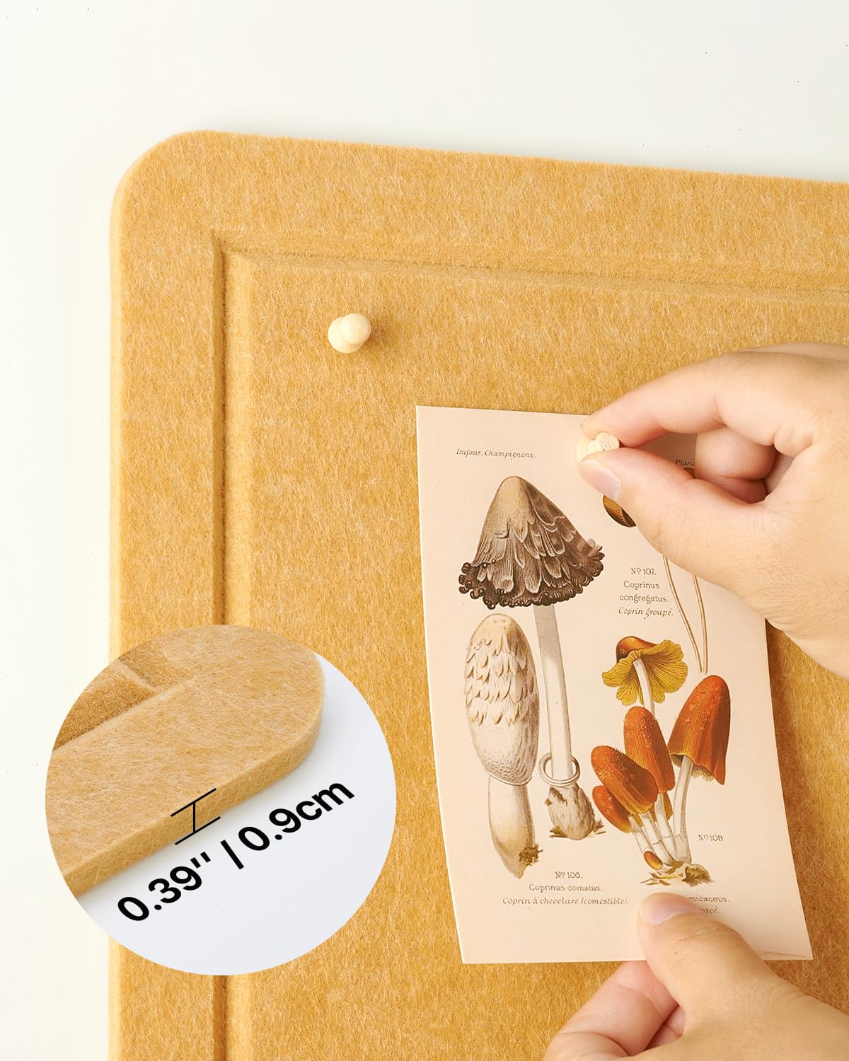 Woovio Bulletin Board, 48 x 36 inches Cork Board Alternative, 12 Pack Felt Pin Boards for Walls Home Office Decor, Classroom with 60 Adhesive Tabs Longan Yellow