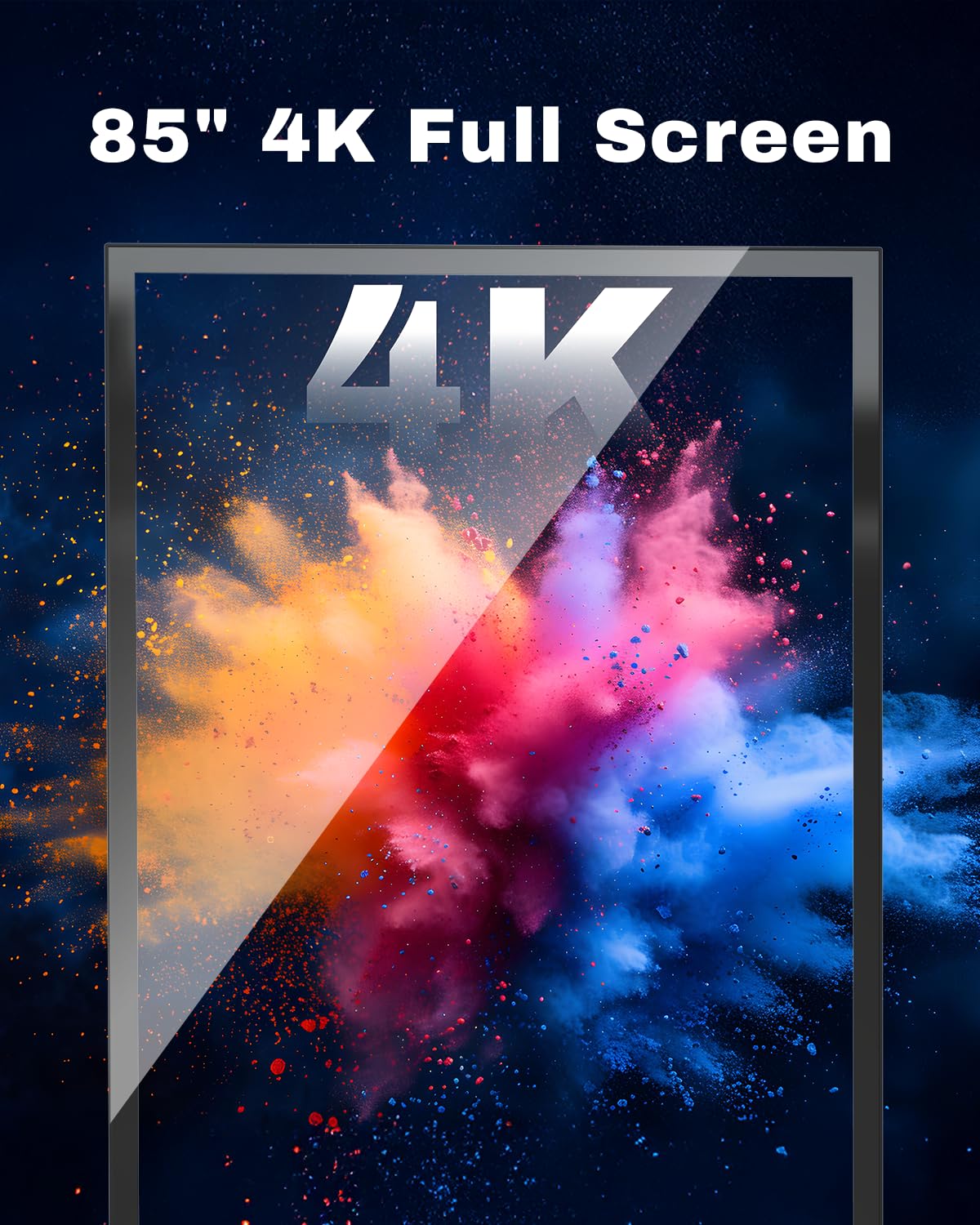 SIOXCFZ 75-inch Full Screen Digital Signage Display, 4K UHD 2160P Screen Indoor Floor Standing Kiosk Stand, Android 11 OS Auto Media Player Advertising Poster with Remote Control, HDMI/WiFi/USB