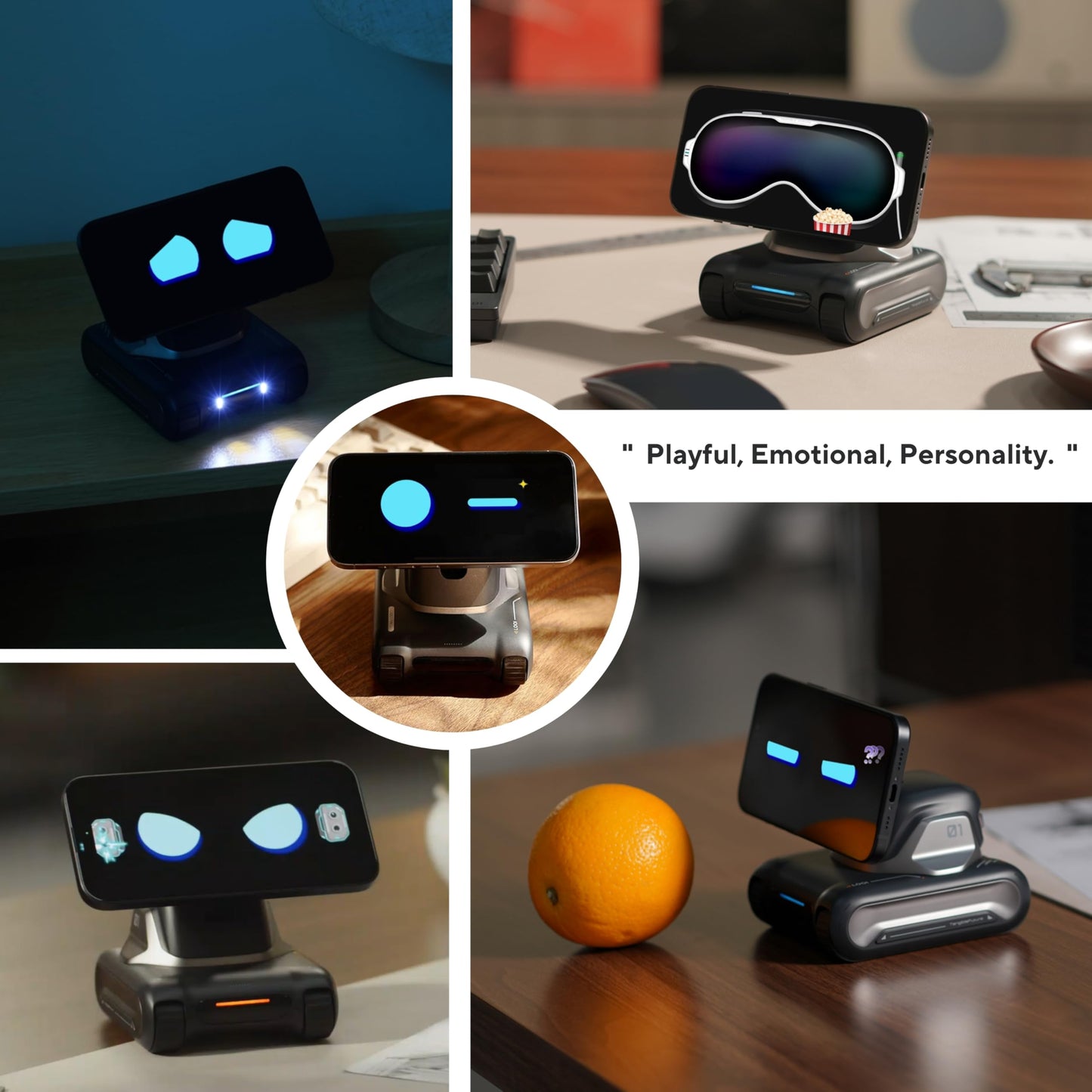 LOOI Robot-Starlight White-AI Desktop Companion,ChatGPT&Gemini Voice Interaction,Visual Understanding,Personality&Memory,10W Wireless Charging,Tech&Gadget Gift,Electronic pets,Toy,Geek,Desktop Setup