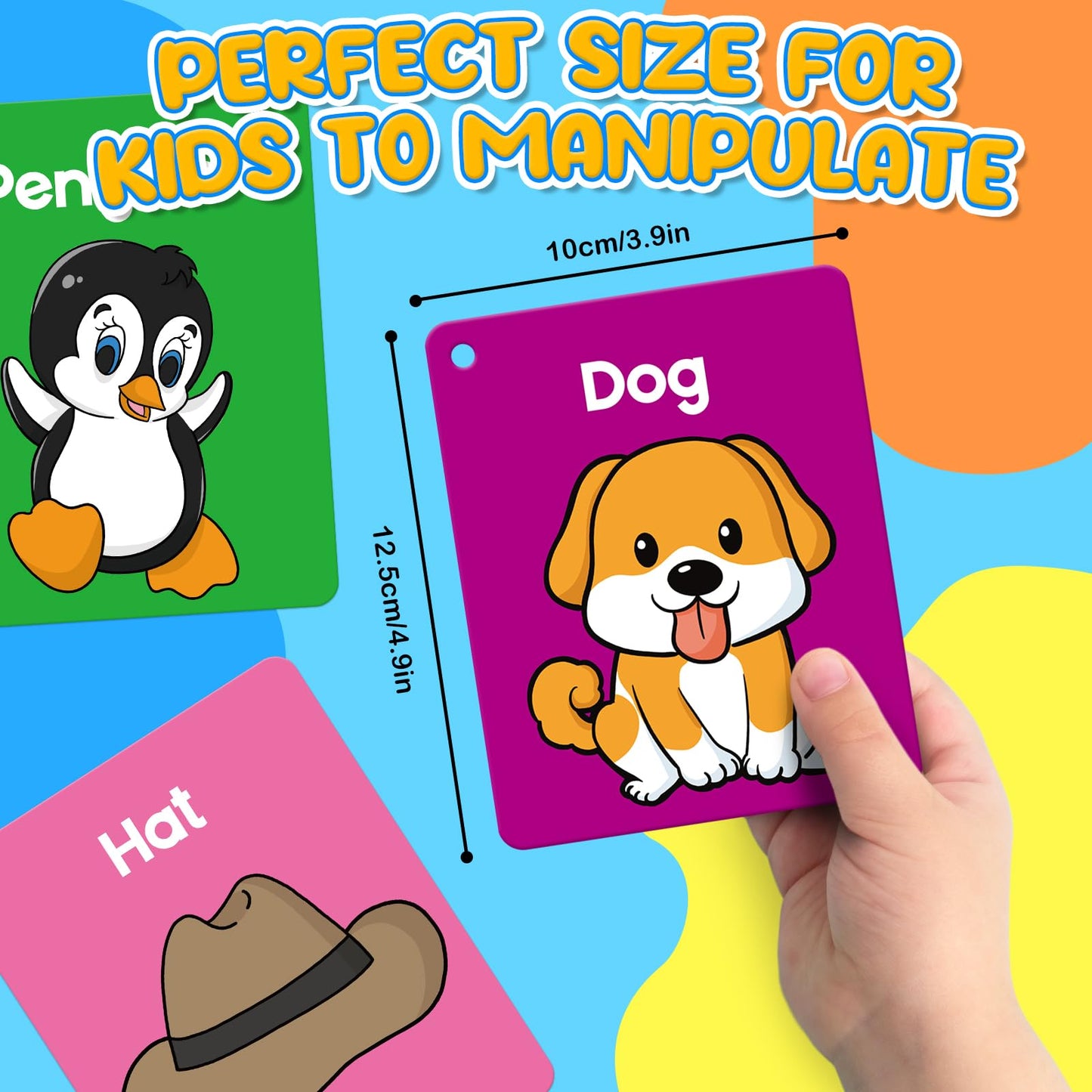 HugHush Toddler Flash Cards Baby Cognitive Flashcards for Kids, Alphabet, Animals, Numbers, Shapes Colors, First Words, Body Parts, Foods, Educational Toys Preschool Kindergarten Learning Activities