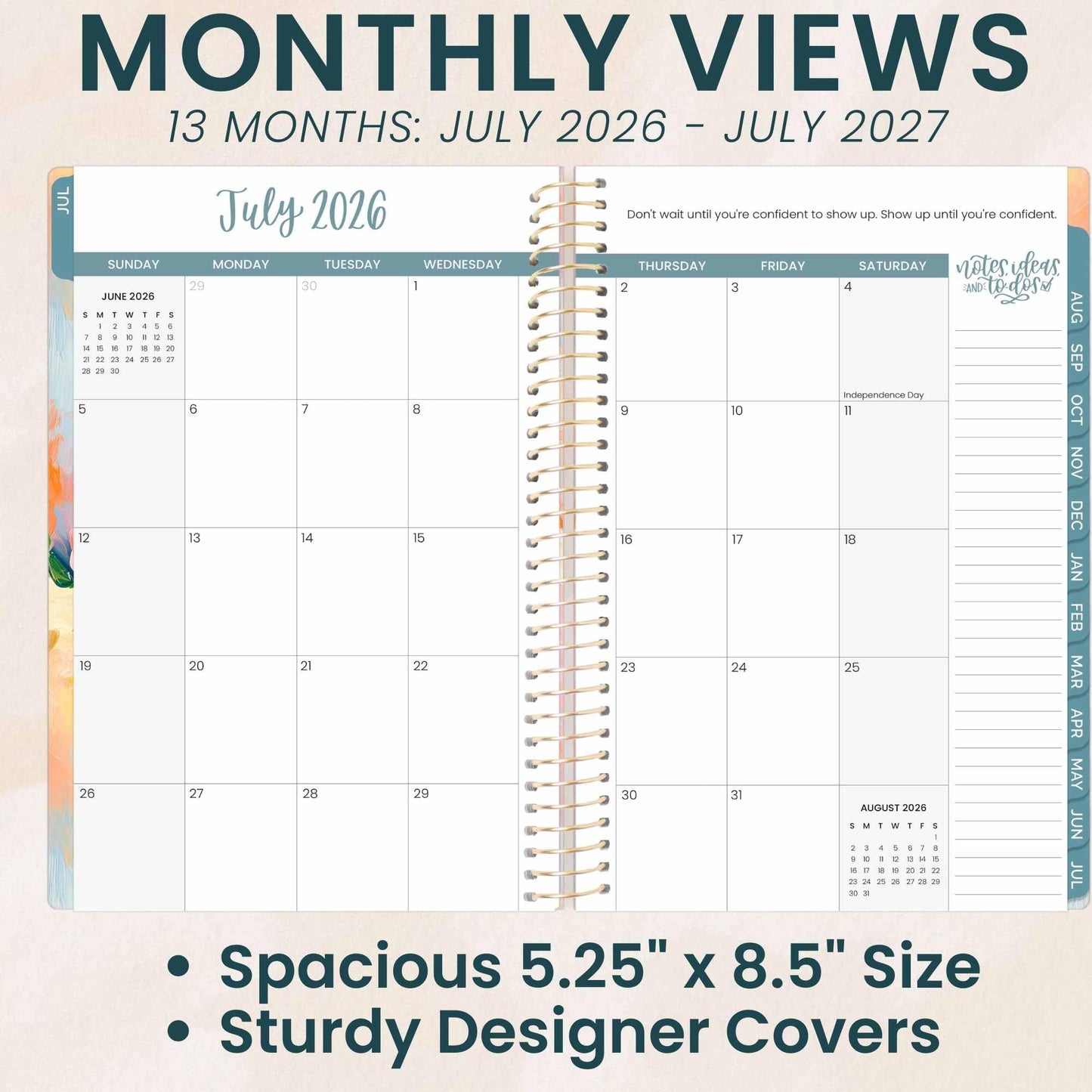 bloom daily planners 2026-2027 Planner - Academic Year (July 2026 - July 2027) Monthly & Weekly Soft Cover Planner for Women - 13 Month Calendar Agenda Book with Stickers - 5.5" x 8.25" - Painted Peonies