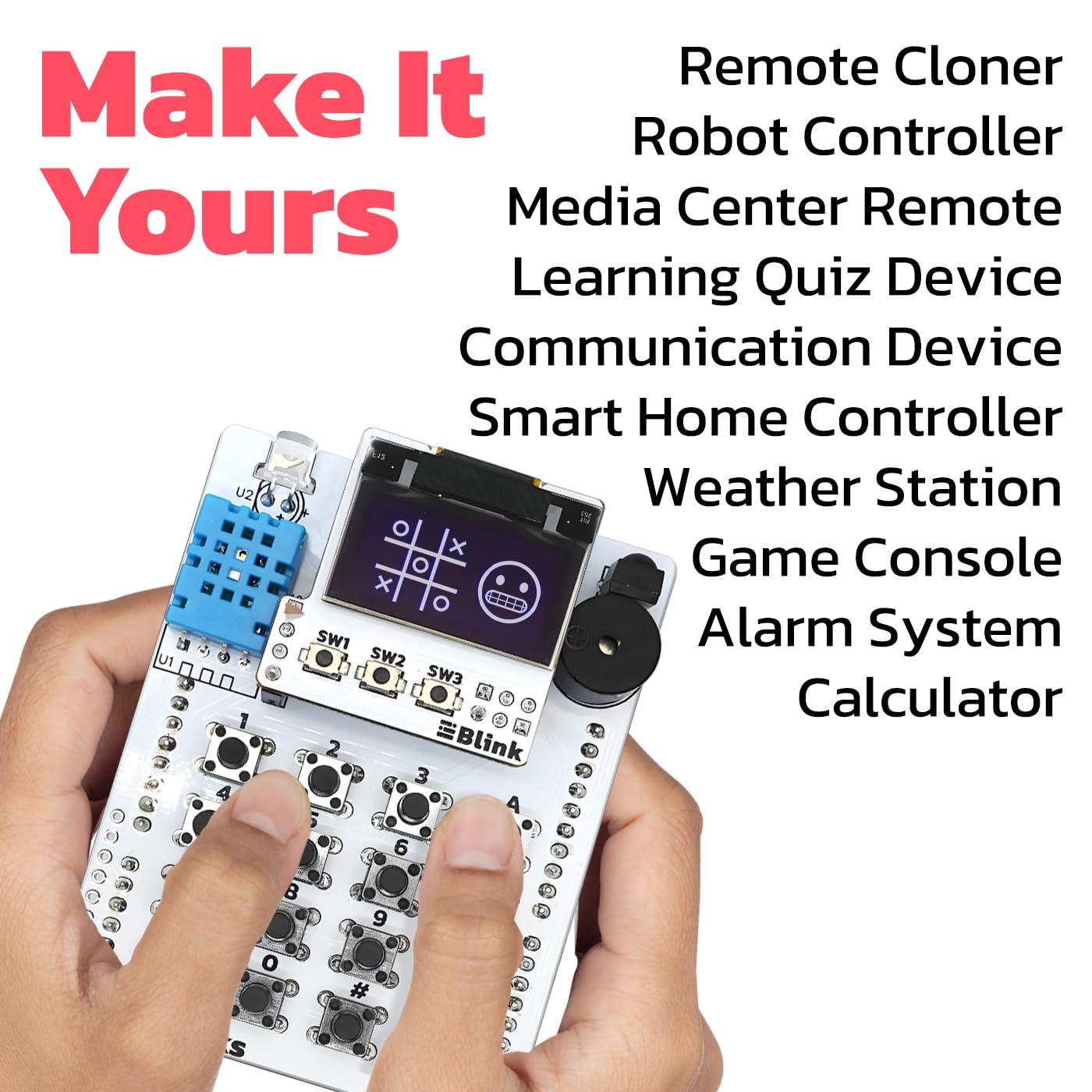 amomii IR Hacks - Soldering Practice Kit for Arduino UNO, Infrared Technology Shield with OLED Screen and 4x4 Keypad, DIY Electronics Project for Adults and Teens, Microcontroller Not Included