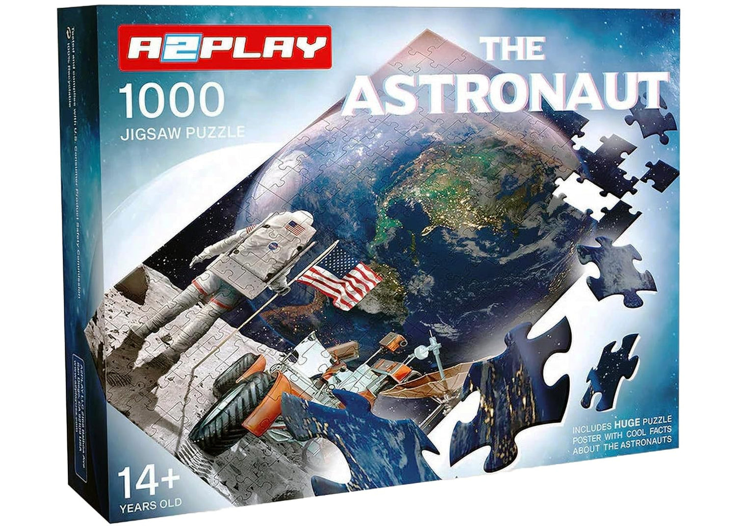 A2PLAY Space Jigsaw Puzzle for Adults 1000 Pieces, Planets in Space With Bonus Fact Poster, Challenging Astronaut Outer Space Toy, 27.5 x 19.7 in