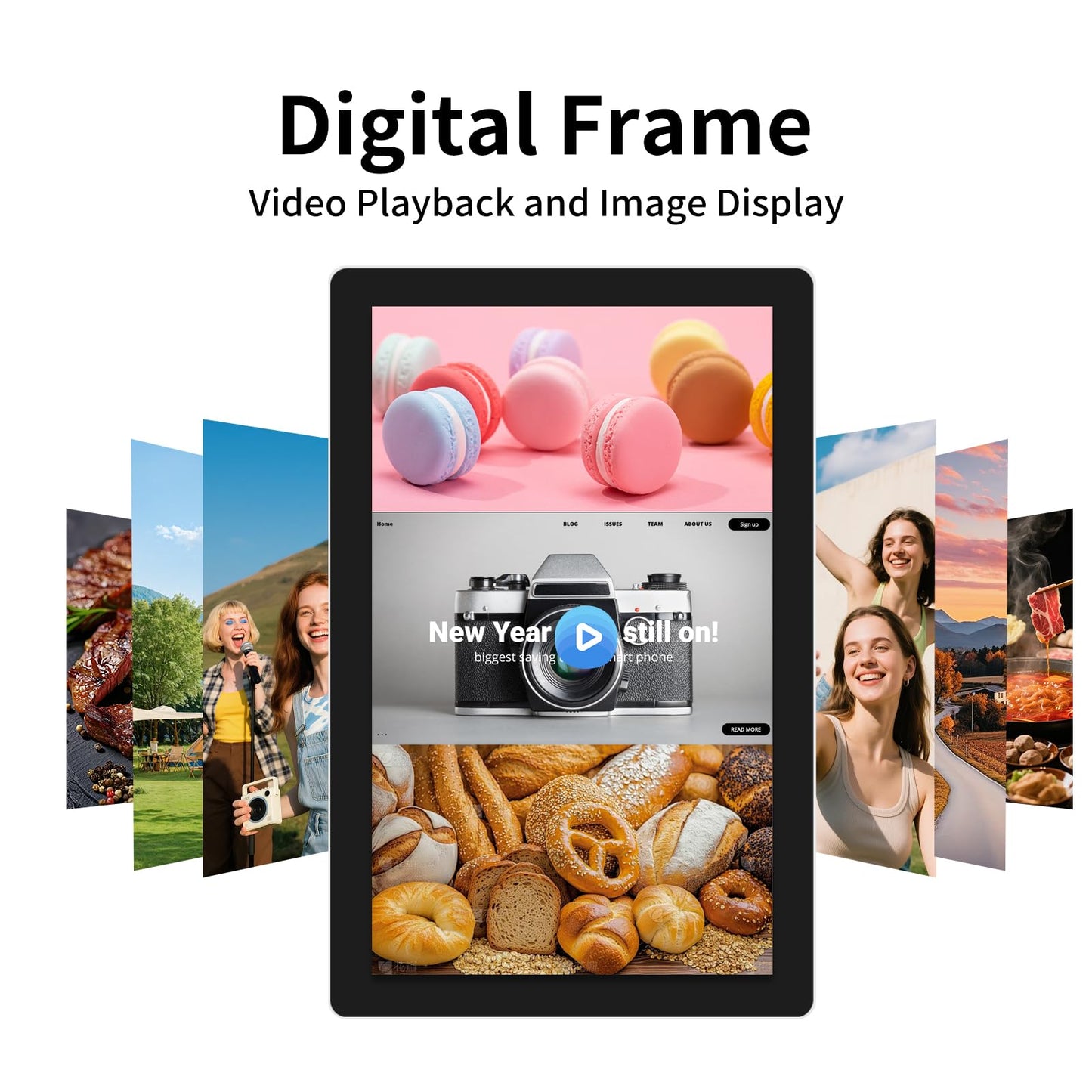 Tokigns 15.6 Inch Capacitive Multi-Touch Screen Industrial Monitor, 16:9 FHD Display 1920 x 1080P, Built-in Speakers, USB, VGA& HD Ports, Digital Signage Displays and Player for Advertising