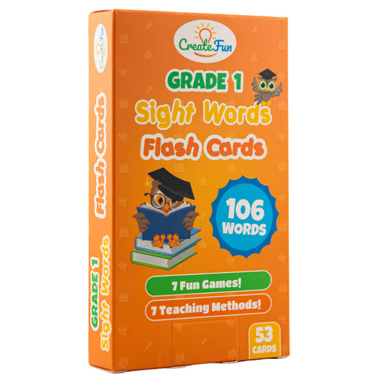 106 Sight Words Flash Cards 1st Grade for Kids Ages 5-6, Dolch & Fry Sight Word Reading Games, Learning Activities for Kids with 7 Educational Game Ideas