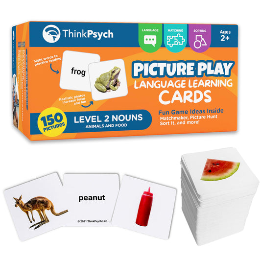 ThinkPsych Level 2 Nouns Flash Cards | 150 Picture Cards for Speech Therapy & Autism Learning Materials | Preschool Kindergarten Language Learning Cards | Homeschool Supplies | Apraxia Flash Card