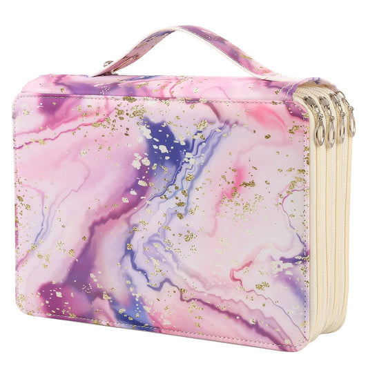Lbxgap Portable Colored 200 Slots Pencil case Organizer with Printing Pattern for Watercolor Pens, Pencil Case Organizer for Artist