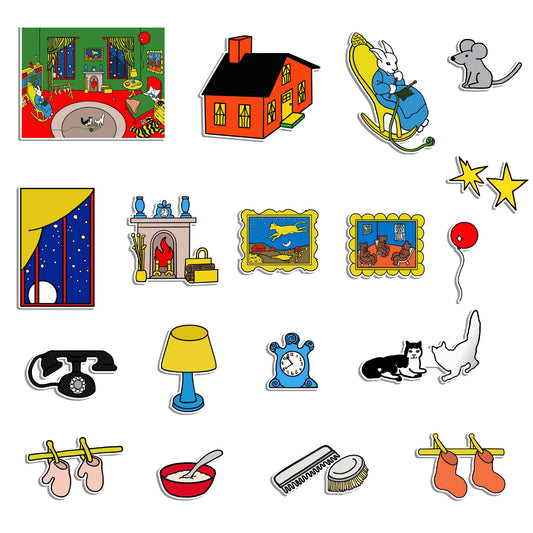 Thryvomniq Good Night Moon Selt Board Story Sets 17 Pcs Felt Pieces Toddler Interactive Games Preschool Storytelling Learning Activities Felt Toys