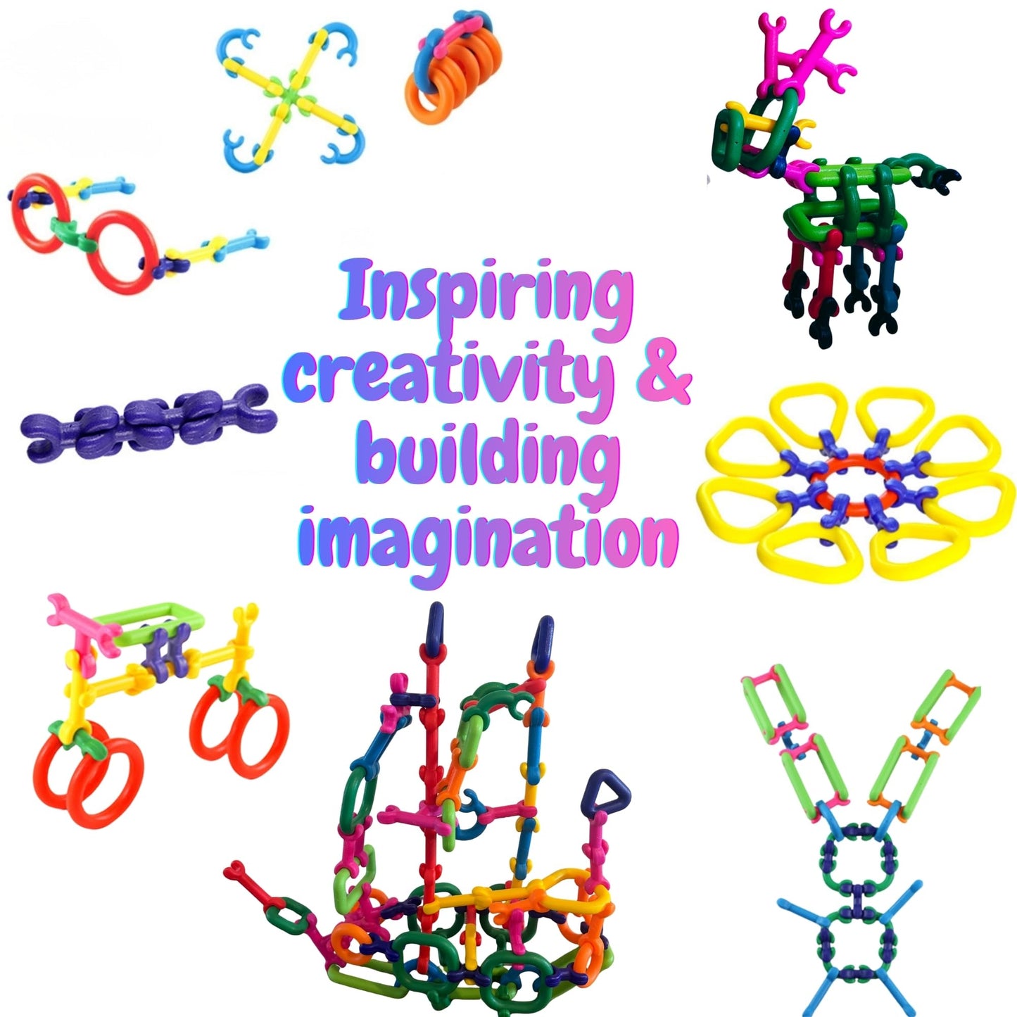 LAVIBI Click & Create Builder Set (80 pcs) - STEM Educational Interlocking Building Blocks for Kids Ages 2-7, Creative Construction Toy for Boys & Girls, Colorful Fine Motor Skills Toy