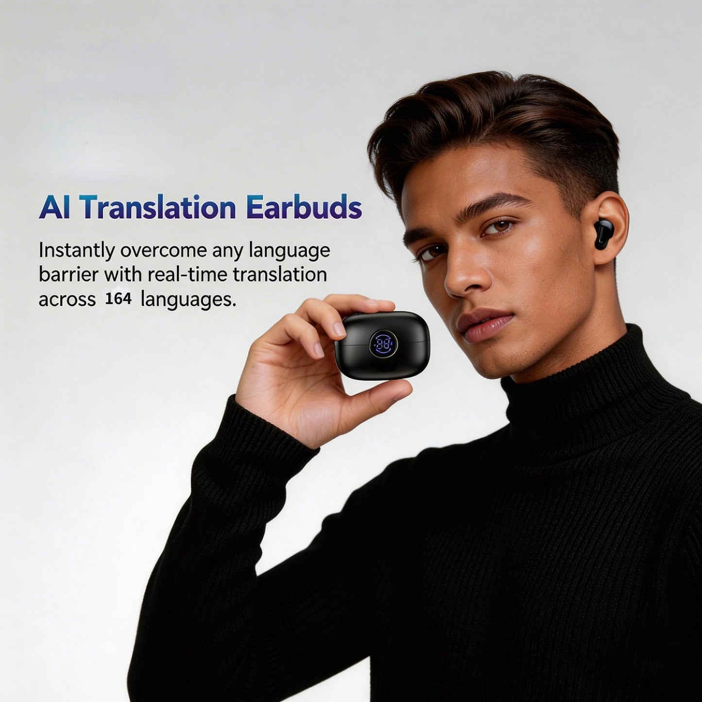 QYGCKJ NE79 Translation Earbuds Real Time, 2026 New AI 165 Language Translator Earbuds, Audifonos Traductores Inglés Español, Translate Ear Buds for Travel Learning Learning
