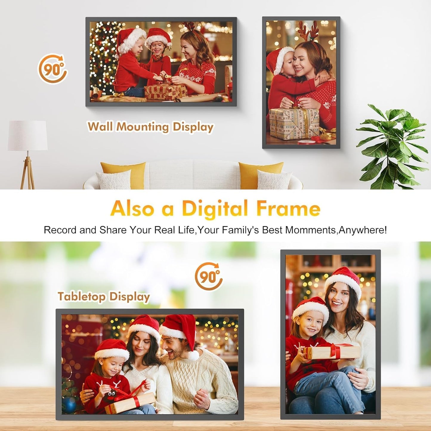 24" Digital Calendar Chore-Chart for-Family-Schedule - Interactive Touchscreen Display Electronic Calendar, Star Reward, Sync Google iCloud Outlook Calendar Via App, Wall Mount, Gift for Mother Father