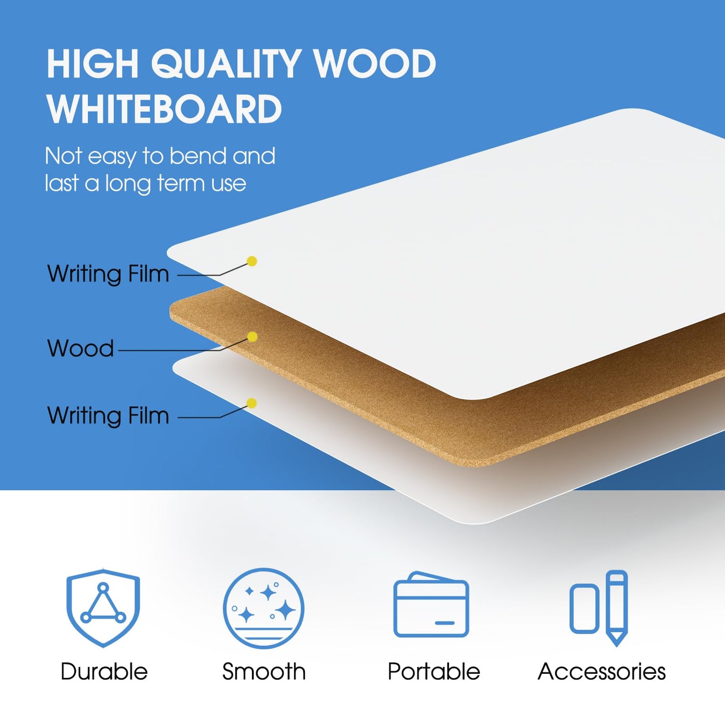 MaxGear Small White Board Dry Erase Boards 6 Pack, 9" x 12" Mini Whiteboard for Students School, Portable White Boards Mini Lapboards Including 6 Mini Dry Erase Erasers and 6 Markers