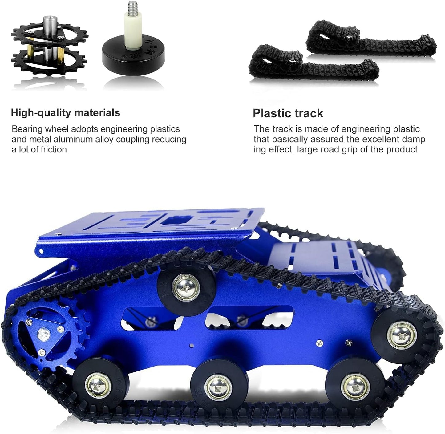 YonPhsy Tank Car Chassis with DC Geared Motor, Shock Absorbing Robot Chassis Full-Metal Robotic Moving Platform Track for RaspberryPi Arduino Jetson Microb DIY Maker Smart Robot Car Learning Kit