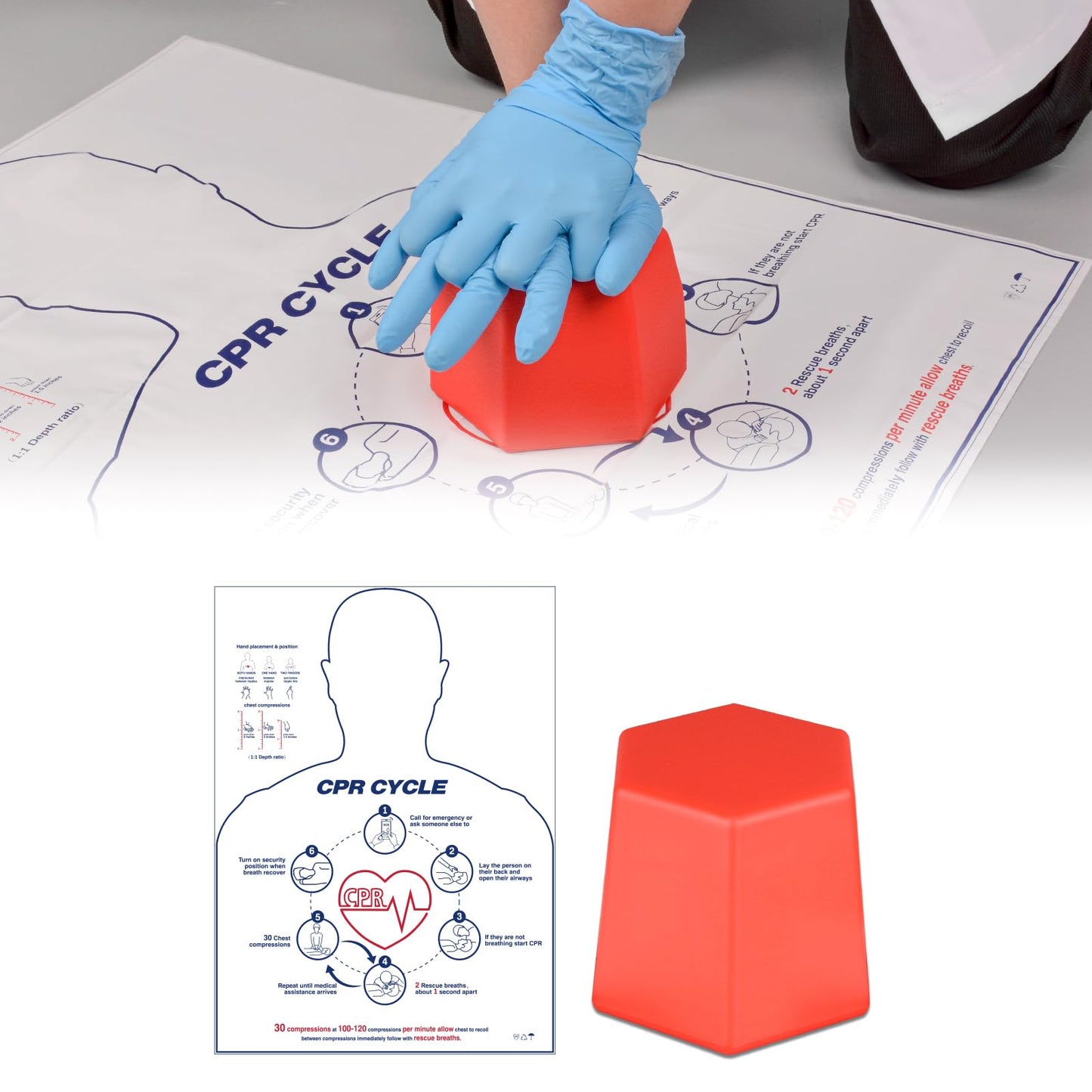 SimCoach CPR Training Model, Hands-only CPR Training Aid Kit, CPR Compression First Aid Training Tool for Nursing Students