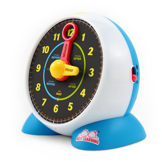 BEST LEARNING Talking Learning Clock for Kids - Telling Time Teaching Clock with Movable Hands, Quiz & Music Sleep Mode - Toddler Preschool Toy Ages 3 4 5 6 Boy Girl Birthday Gift