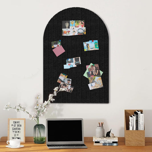 Yunihome Large Cork Board for Wall & Office Decor, 36" x 24" Arched Felt Bulletin Board Pin Board Vision Board with 30 Pins – 6 Customizable Wall Tiles for Office Home Bedroom, Photo & Picture Display