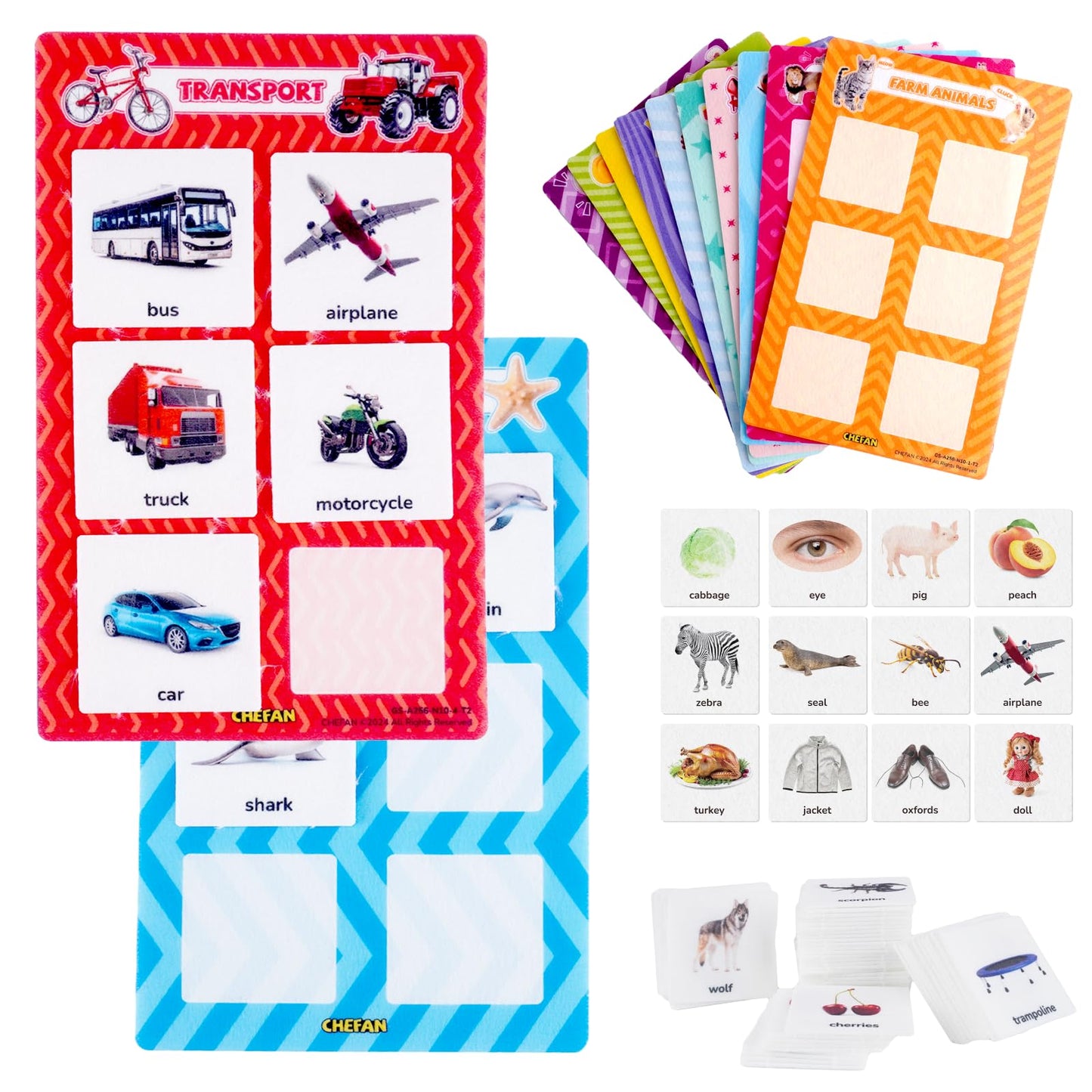CHEFAN Sorting Toy for Toddlers 3-5, 72 PCS Preschool Learning Activities with 12 Themes, Fine Motor Skills Matching Game, Montessori Categorizing Educational Toy for Speech Therapy Autism Learning