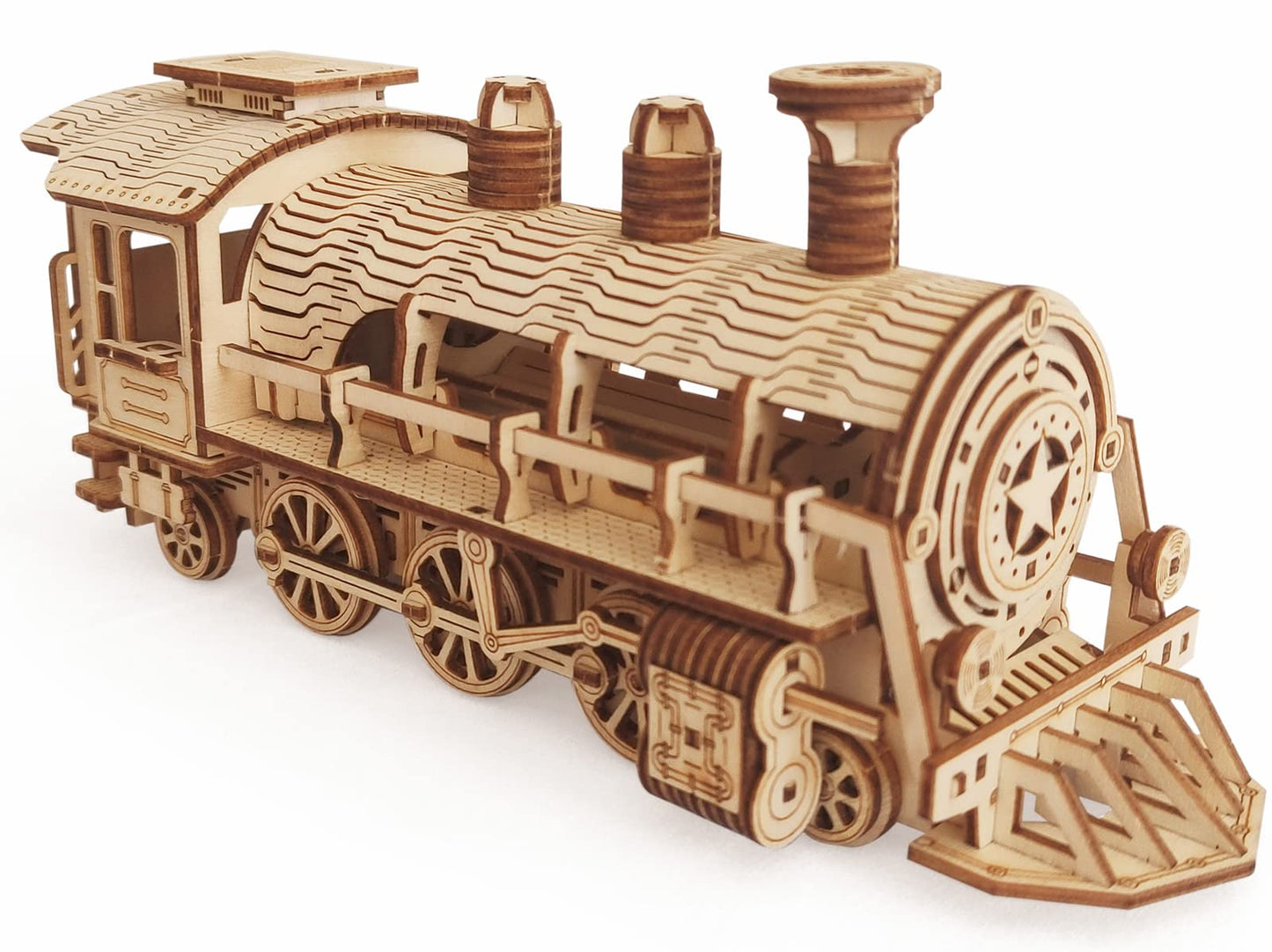 3D Wooden Puzzle - DIY Mechanical Steam Train Model Kits - Wood Crafts Vehicle Building Model - Wooden STEM Brain Teaser Puzzle - Steam Train Christmas Birthday Gifts for Adults & Teens