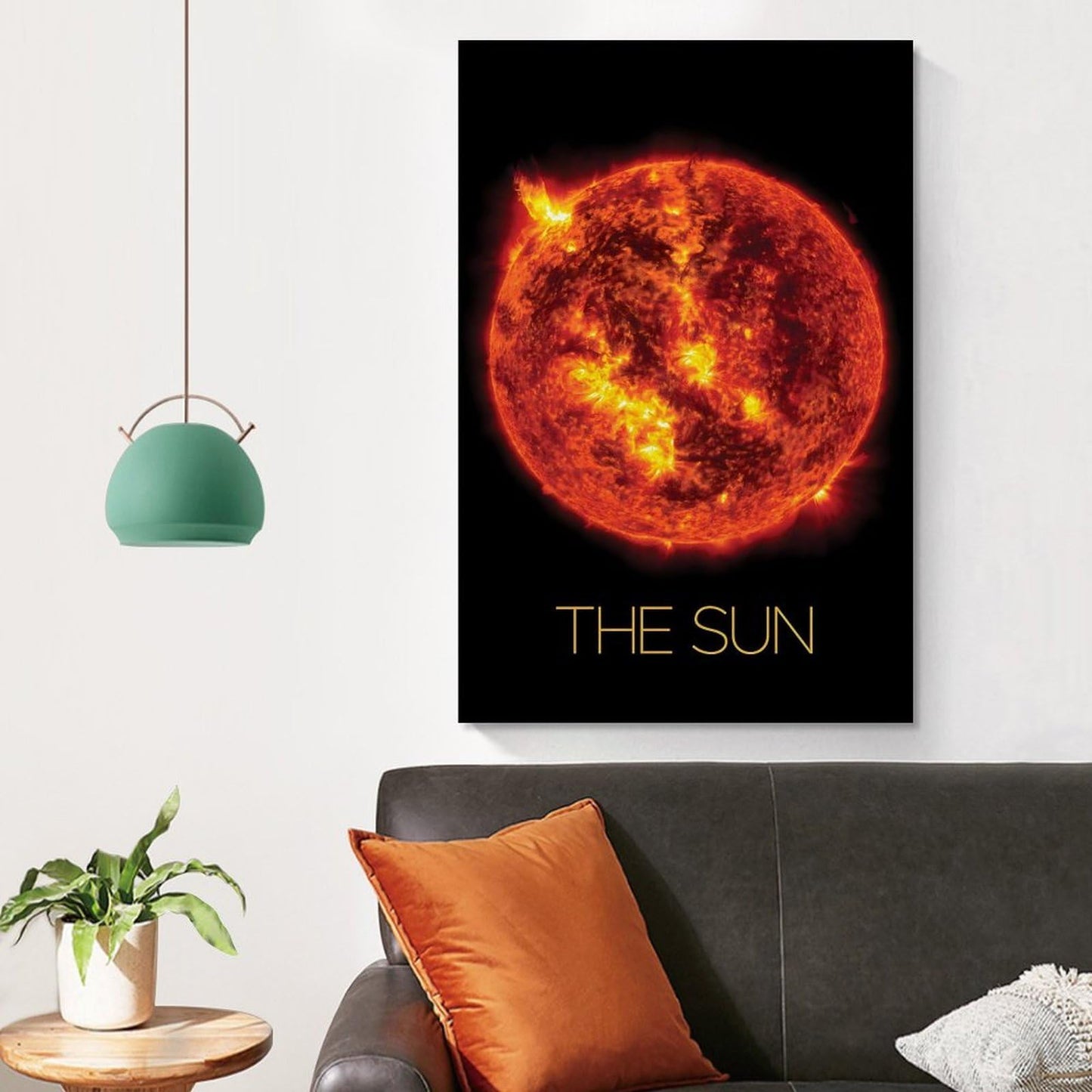 XIAOLOUTINYU Solar System Canvas Wall Art - The Sun star Space Poster for Kids Room Bedroom Classroom, STEM Educational Astronomy Decor, Science Gift for Boys Girls Teens, 12x18 Inch Unframed