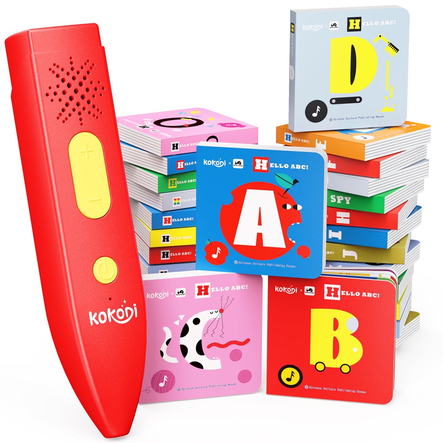 KOKODI Talking Pen 30 Small Books Sets, Interactive Audio Sound Books Kids Learning Electronic Toys for Boys Girls, 30 Palm Books Focused Mini Board Books for Educational Tiny Block Book Learning