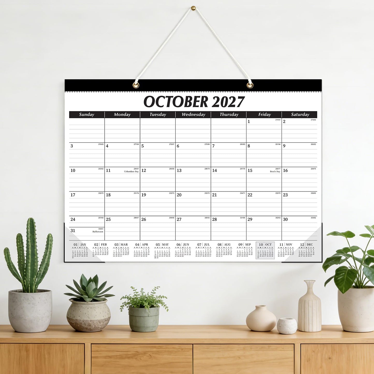 ZTX Desk Calendar 2026-2027, 18 Months Calendar Runs from July 2026 to December 2027, 17" x 12" Large Calendars 2026-2027 Monthly Planner with Plastic Cover for Teacher Home Desk Top