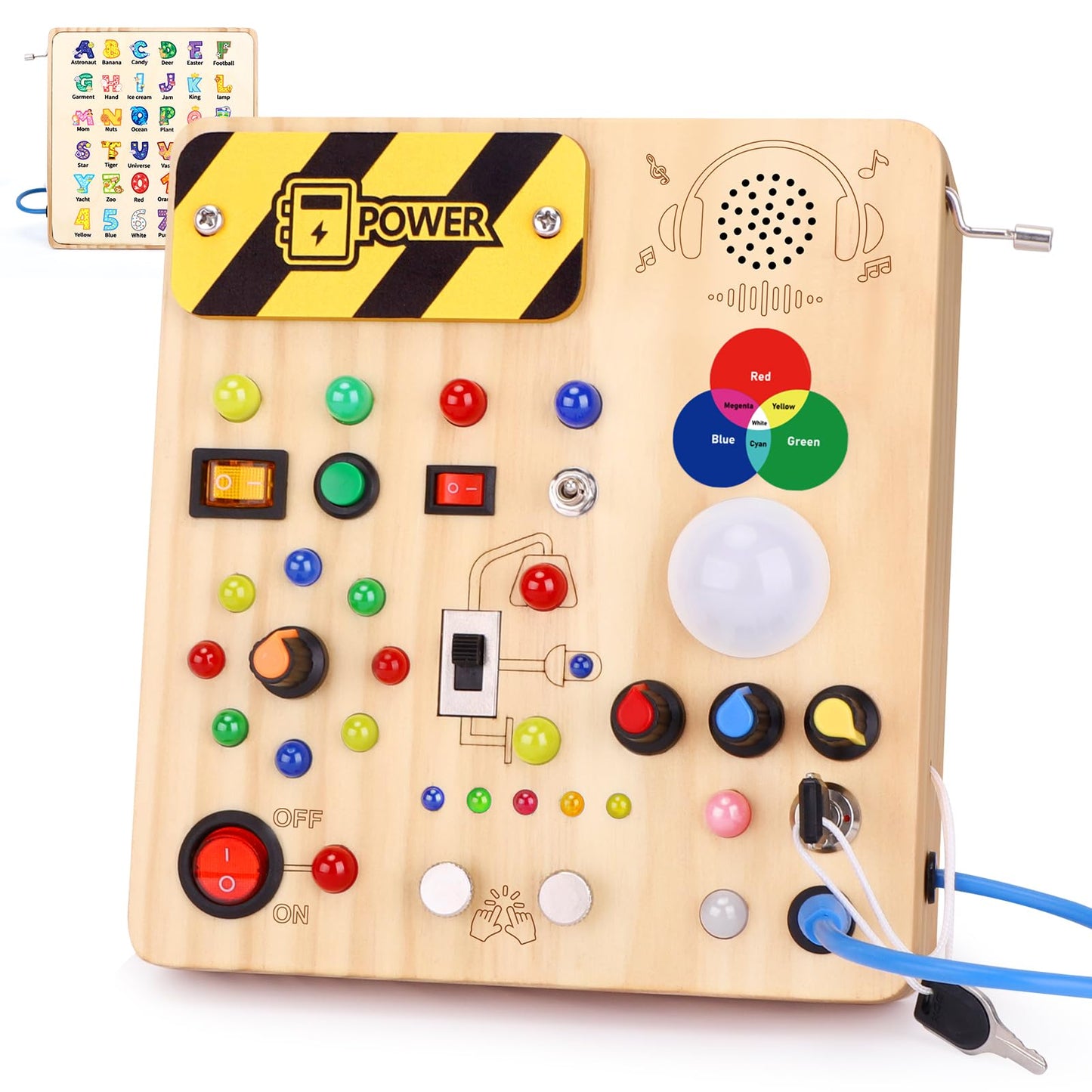 Grarain Busy Board for Toddlers - Montessori Educational Toy for 1-3 Year Old Boys & Girls | Travel-Friendly Sensory Learning Activity | Ideal for Kids with Autism(Busy Board v4)