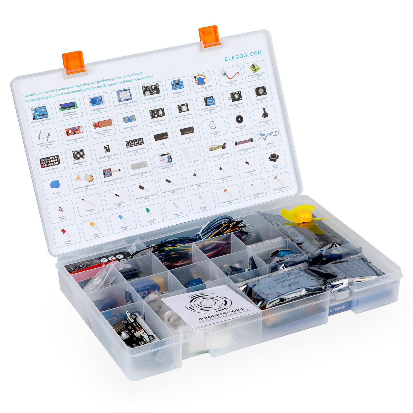 ELEGOO UNO R3 Project Most Complete Starter Kit with Tutorial Compatible with Arduino IDE (200+ Components)