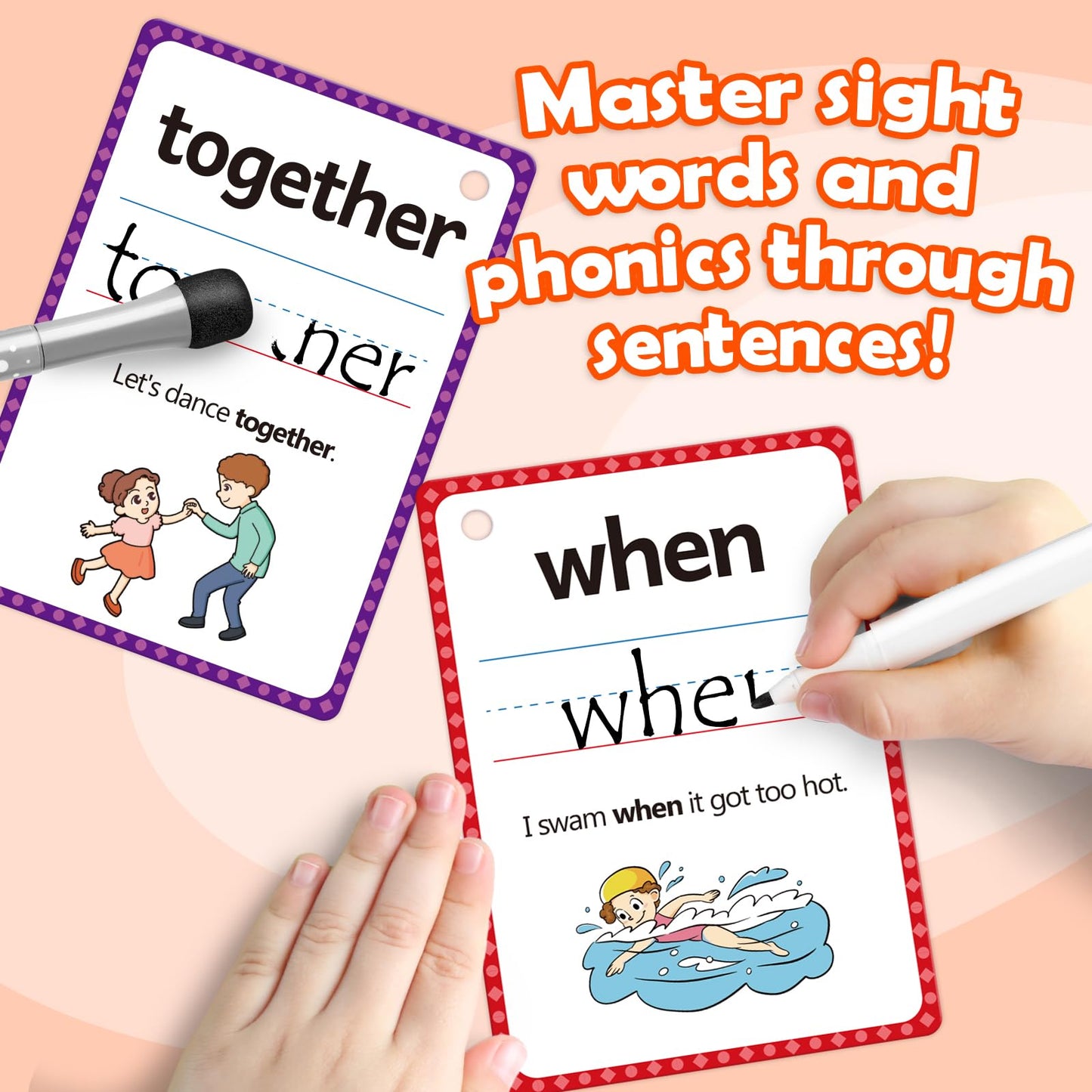 Aizweb Sight Words Flash Cards, Phonics Games Learn to Read Spelling Reading Learning Games, Dolch Site Words Digraphs CVC Blends Long Vowel Sounds for Pre-k Kindergarten 1st 2nd 3rd Speech Therapy