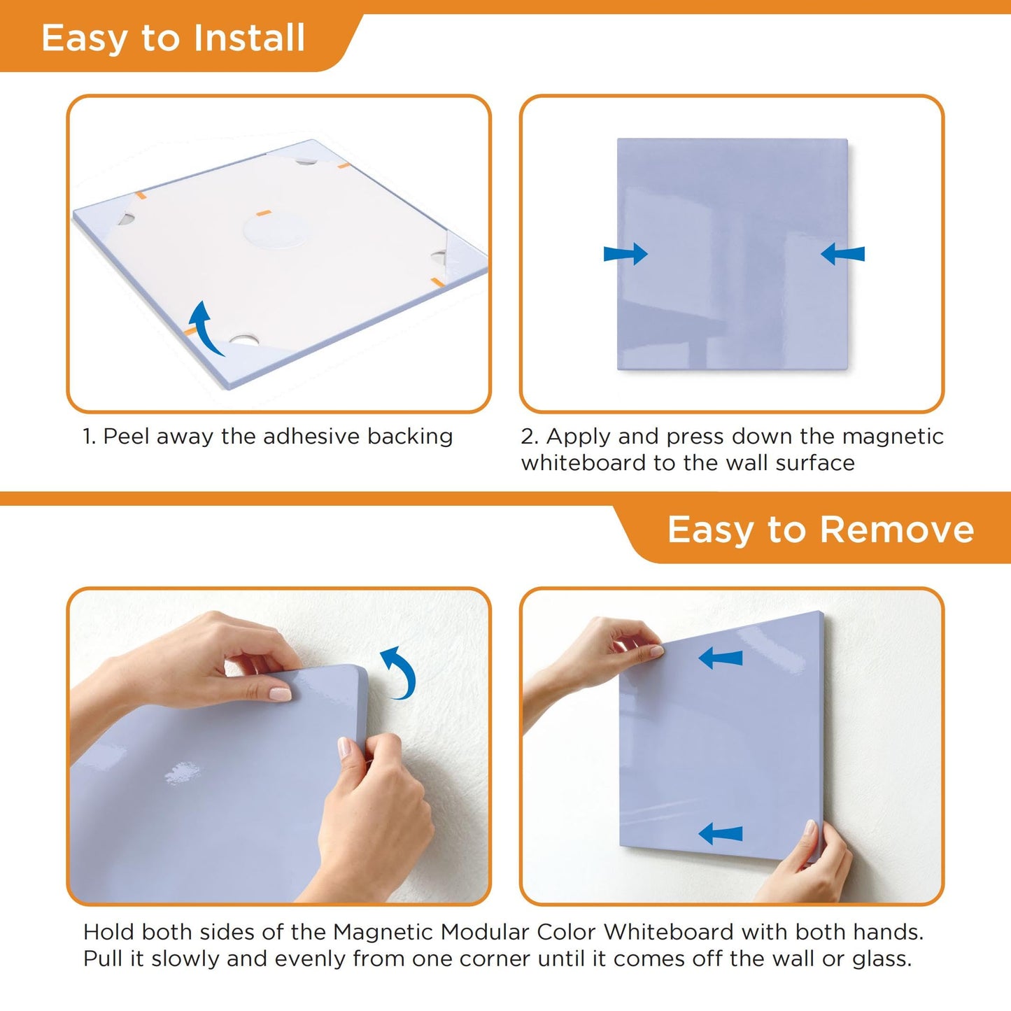Comix Magnetic Board, 6 Pack Magnetic Whiteboard for wall, 11.8 x 11.8 Inches Dry Erase Board for Kids, Students, White Board Dry Erase Set for Fridge, Office and Home, Purple