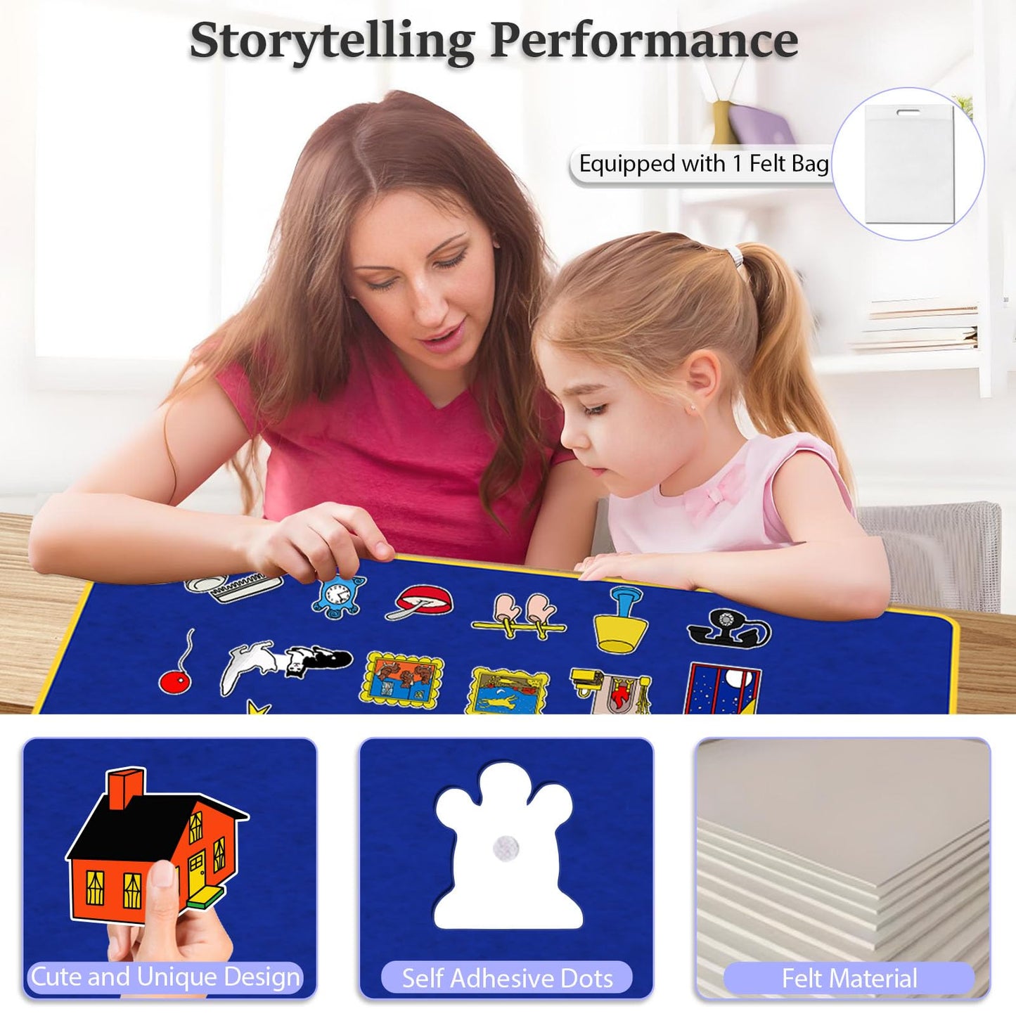 Ai fsem Goodnight Moon Fairy Tales Felt Board Story Sets Felt Toys Toddler Storytelling Interactive Toys Role Play Preschool Learning Activities