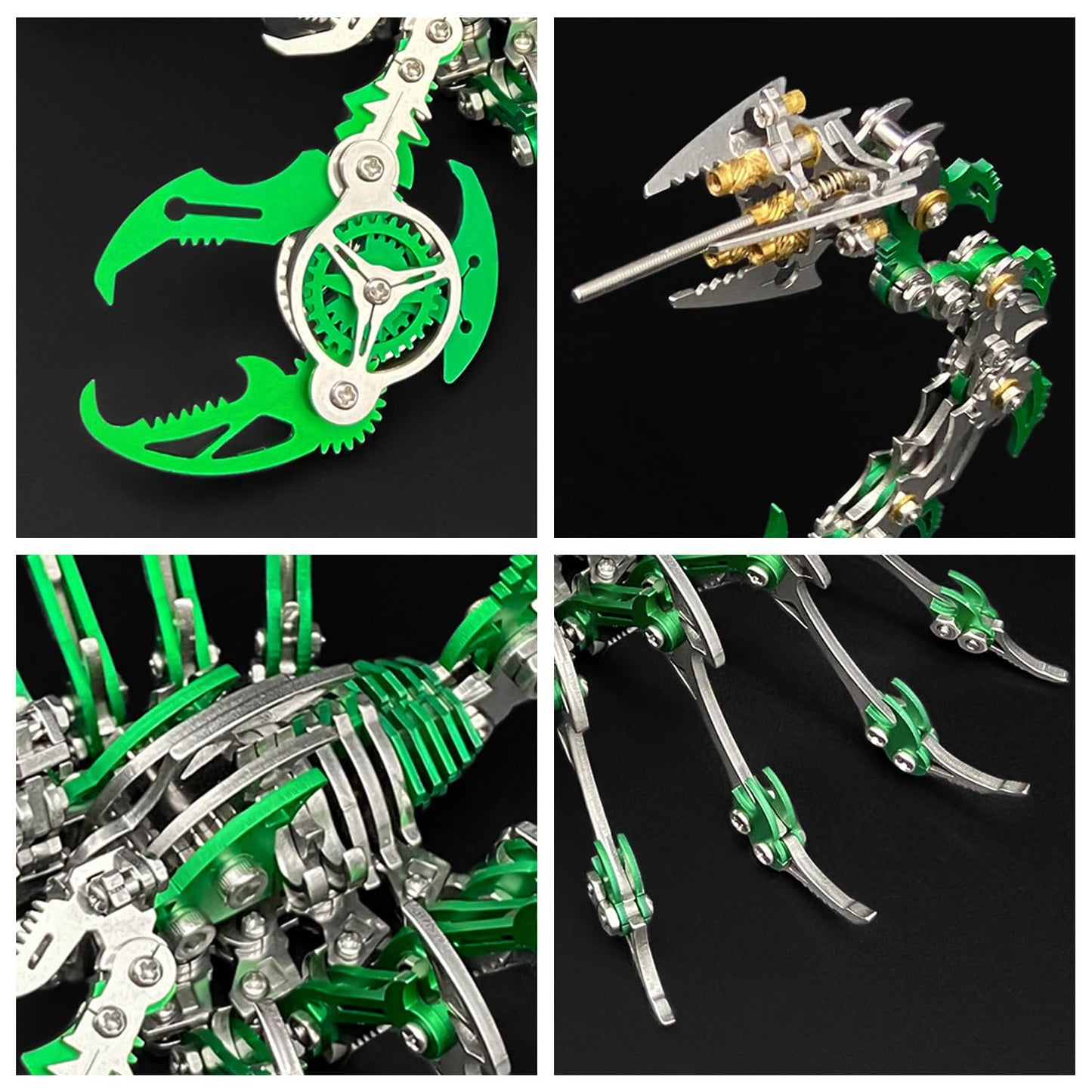 3D Metal Model Kits,3D Metal Puzzle for Adults Mechanical Scorpion King Green Steel Warcraft Collection DIY Animal Brain Teasers Simple 3D Puzzles for Adults.