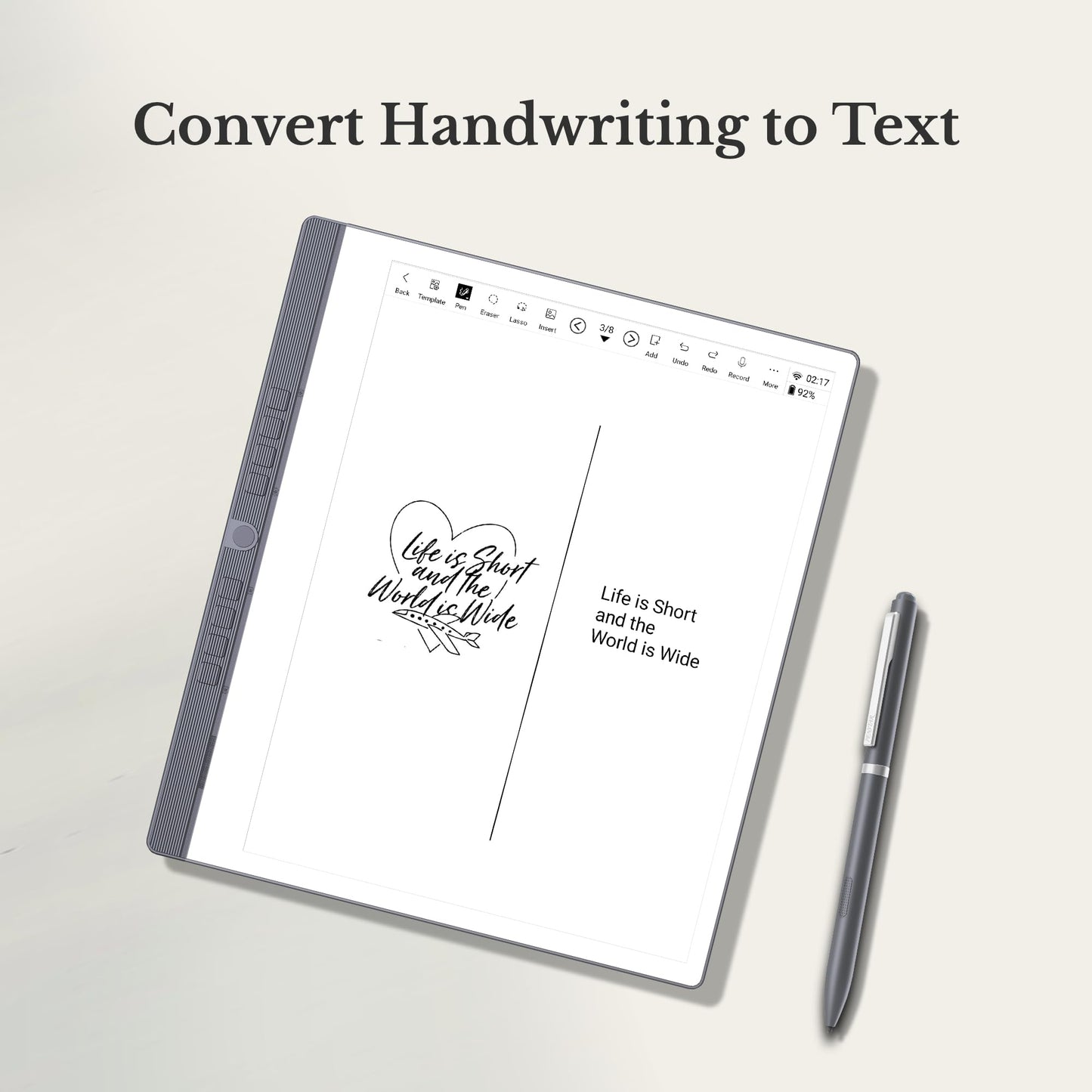 Penstar eNote 2 – The Whitest Paper Tablet | 10.3” 300 PPI Pen-Only Screen E-Ink Writing Tablet, Digital Notebook Includes Folio Cover & Two B5 Pens