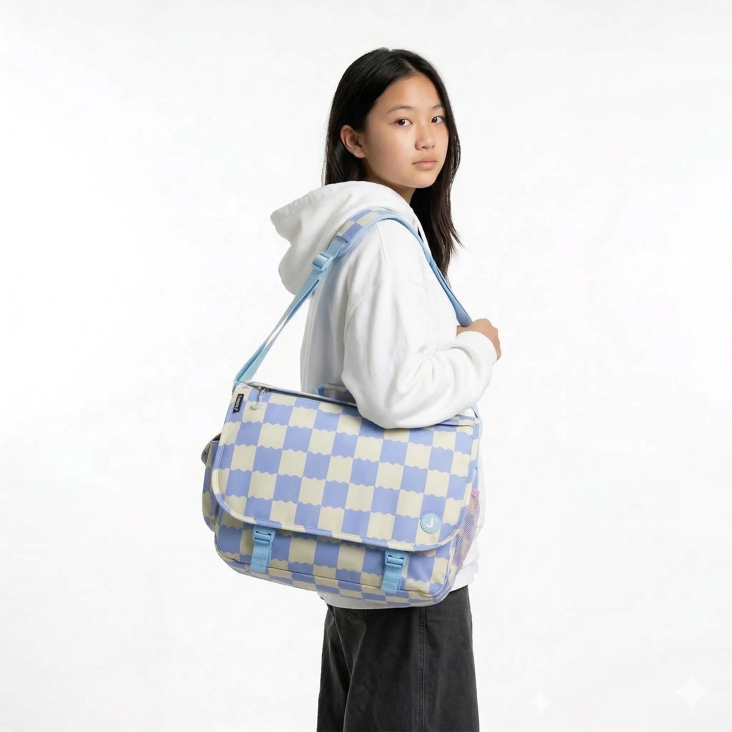 J World New York Thomas Laptop Messenger Bag for Women & Men. Girls Computer Bookbag, Retro Bloom