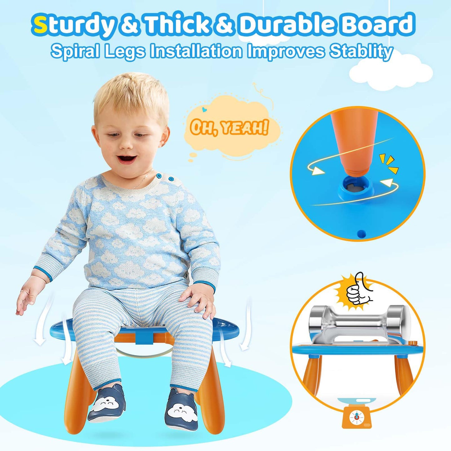 Kikidex Magnetic Drawing Board, Toddler Girl Toys for 1-3 Year Old, Doodle Board Pad Learning and Educational Toys for 1 2 3 Year Old Baby Kids Birthday Gift (Light Blue)